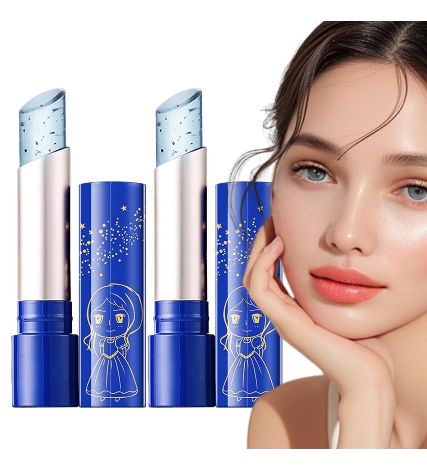 TocaFeank Blue Jelly Lip Balm Color Changing Lip Balm Blue Moisturizing Jelly Lip Balm Longlasting lip care tool for daily life parties work dating Temperature change + Colorless C - Buy Online on GoSupps.com