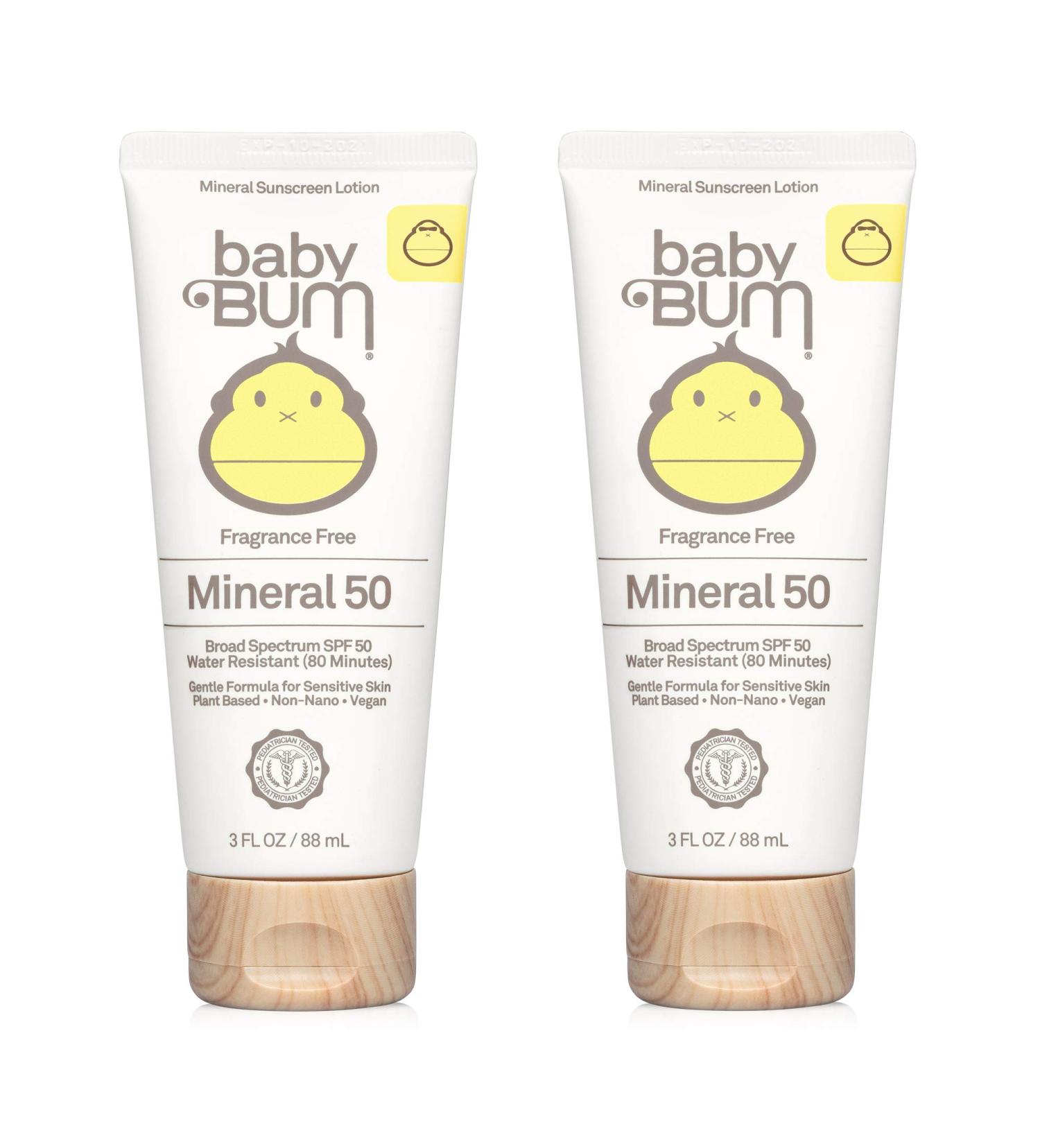 SPF 50 Mineral Sunscreen Lotion - Fragrance Free Travel Size (2 Pack) for Sensitive Skin - UVA/UVB Face & Body Protection - Buy Online on GoSupps.com
