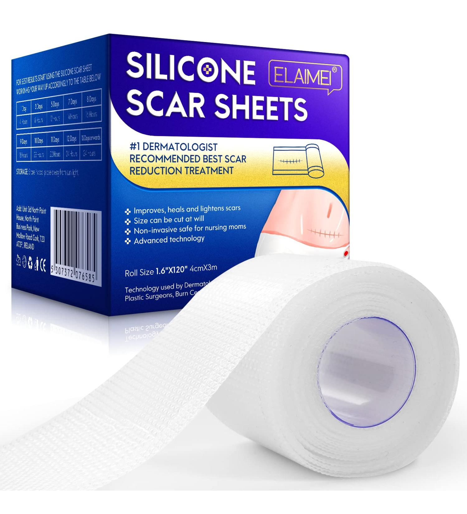 Professional Grade Silicone Scar Removal Sheets - 1.6 x 120 3M - For C-Section Surgery, Burn, Acne, Stretch Marks - Works on Old & New Scars - Reusable - Buy Online on GoSupps.com