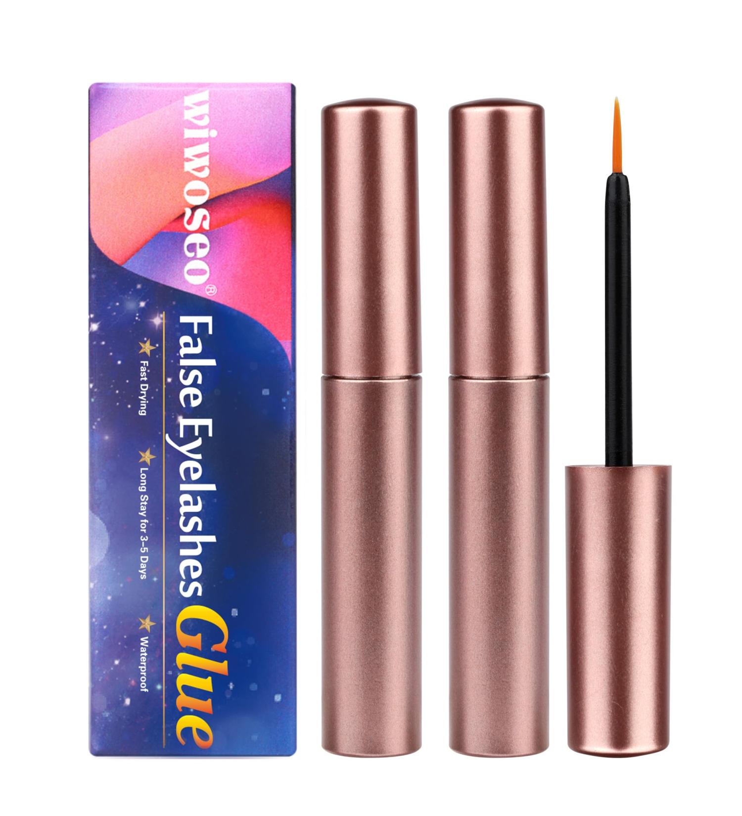 wiwoseo Lash Glue Strong Hold Eyelashes Glue Waterproof Eyelash Adhensive Glue for Strip Lashes Fast Drying Lashes Glue 2 Pack (5mlx2) A-Lashes Glue-ii - Buy Online on GoSupps.com