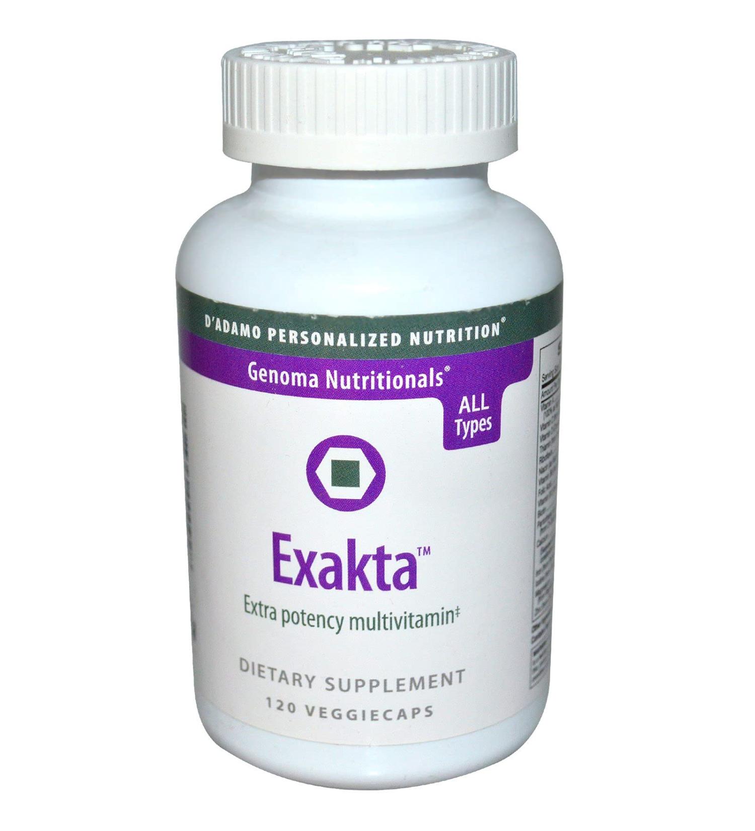 Exakta 120 Vegetarian Capsules by D'Adamo Personalized Nutrition