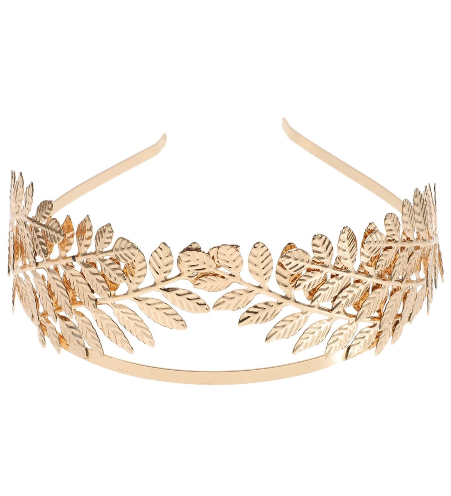 Minkissy Vintage Baroque Wedding Tiara & Crown - Gold Olivezweig Headband for Women | Princess & Greek Goddess Hair Accessory - Buy Online on GoSupps.com
