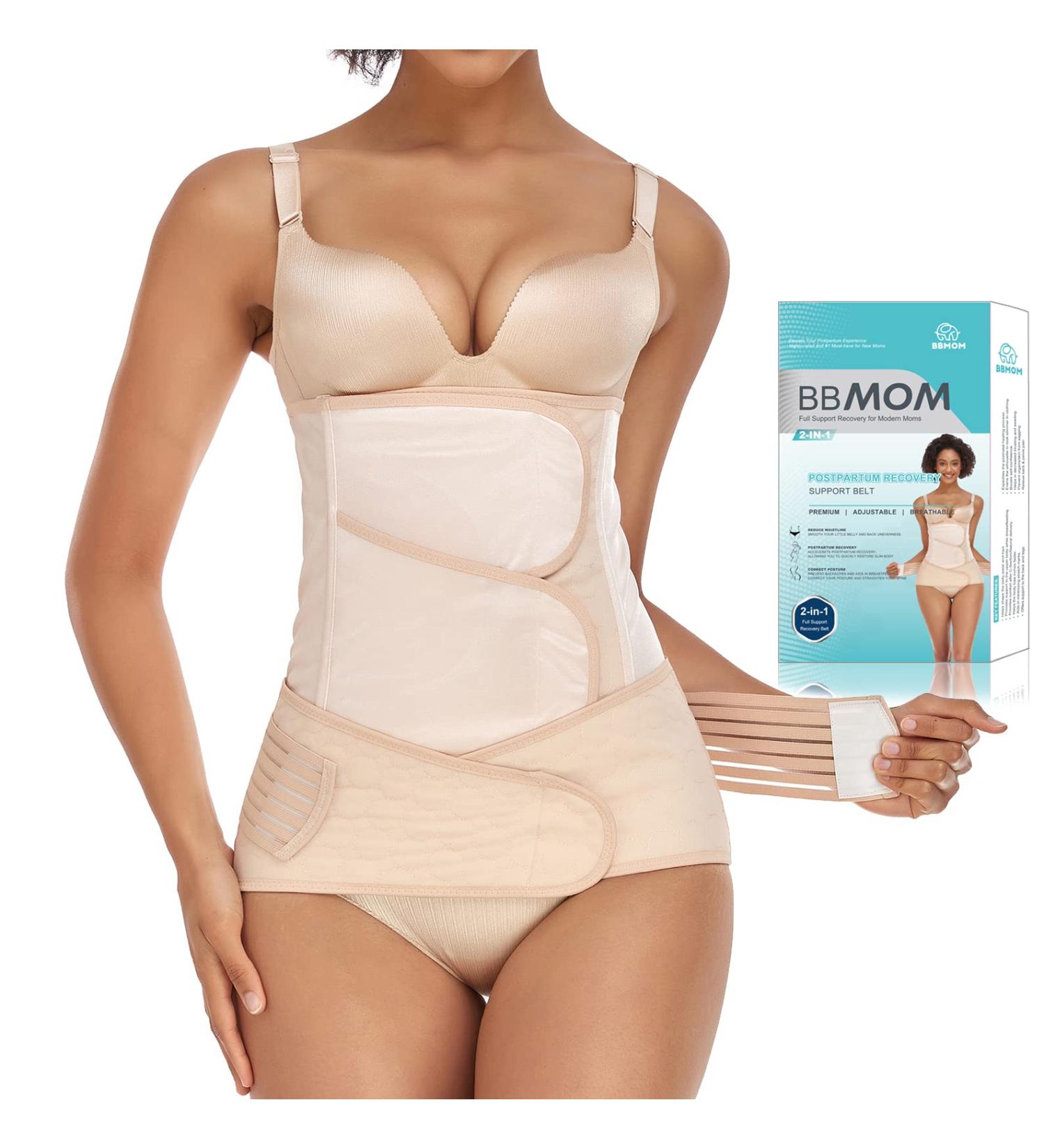 2-in-1 Postpartum Belly Band & C-Section Recovery Belt - Medium Beige - Buy Online on GoSupps.com