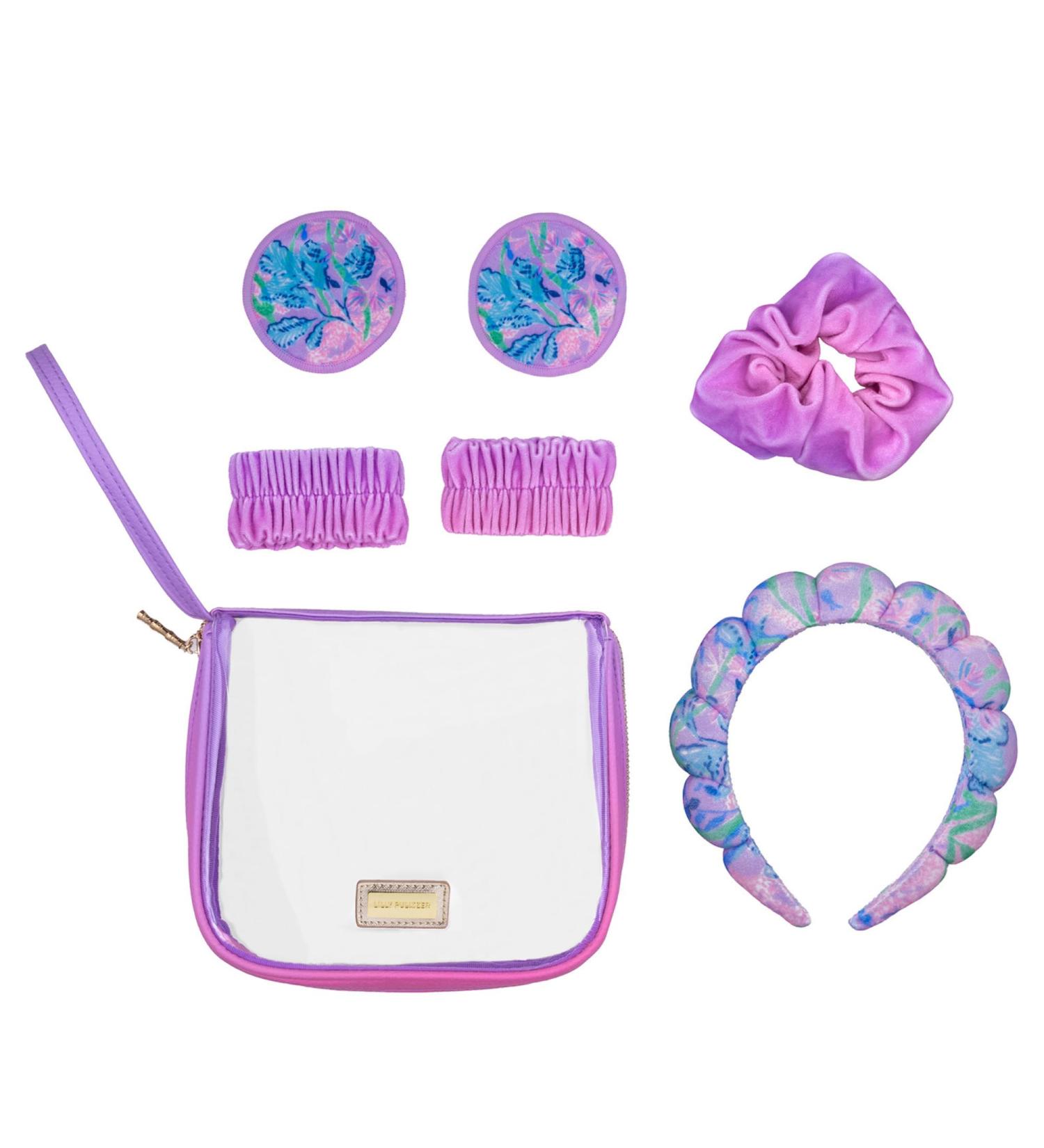 Lilly Pulitzer Self Care Kit - Spa Gift Set for Women | Spa Headband Face Wash Pads Wristbands & Scrunchie | Secret Escape - Buy Online on GoSupps.com