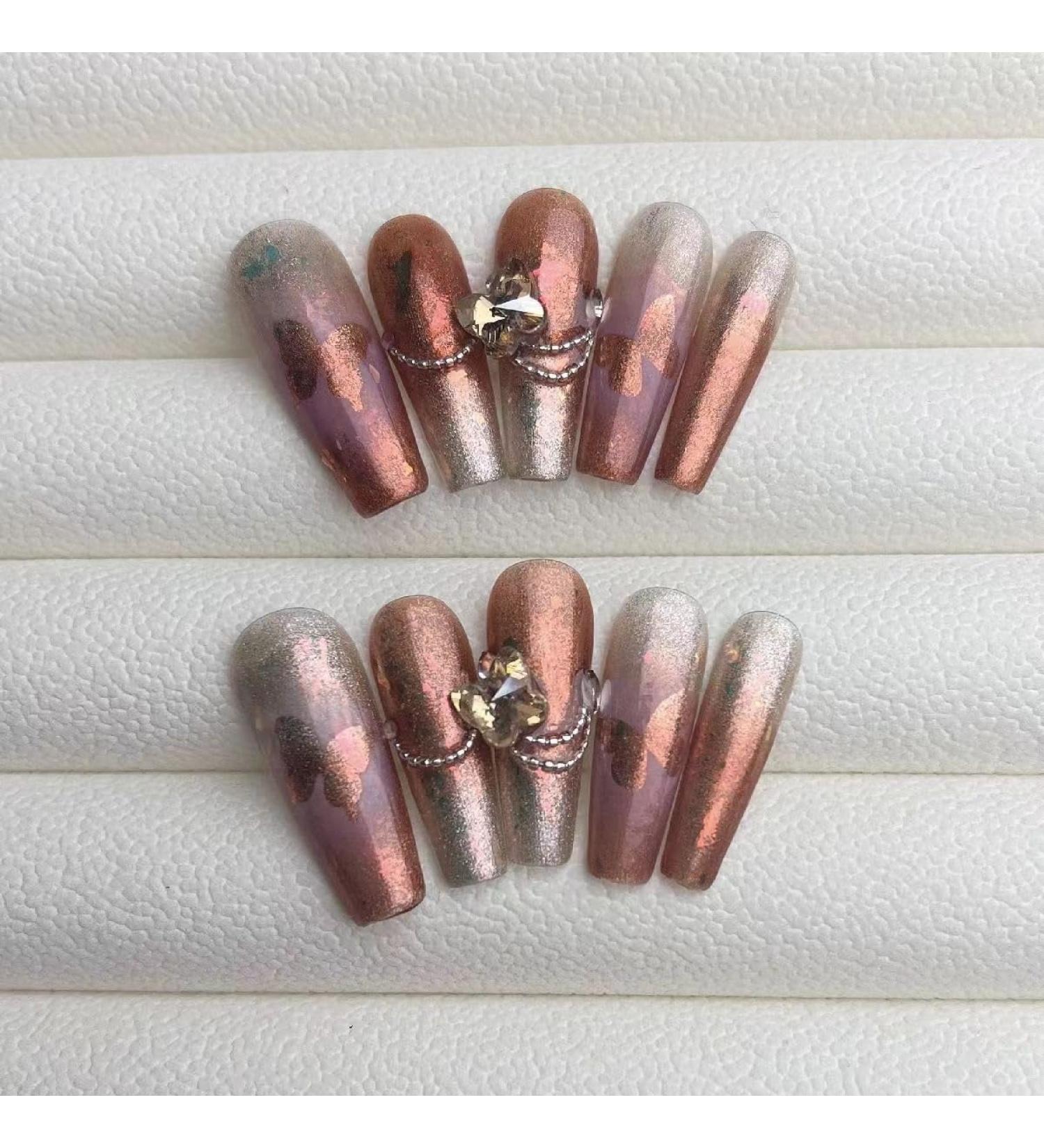 Temperament-enhancing nail art original autumn and winter colors are hollowed out and butterflies are hand-worn and a golden butterfly explodes.(M) - Buy Online on GoSupps.com