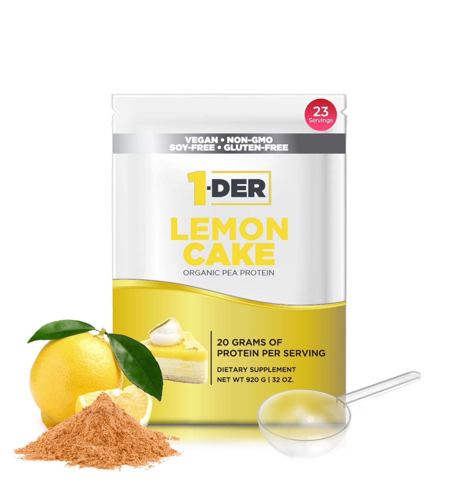 Organic Pea Protein Powder - Lemon Cake Flavor | Vegan Non-GMO Gluten-Free Supplement for Easy Digestion & Muscle Recovery - 23 Servings - Buy Online on GoSupps.com