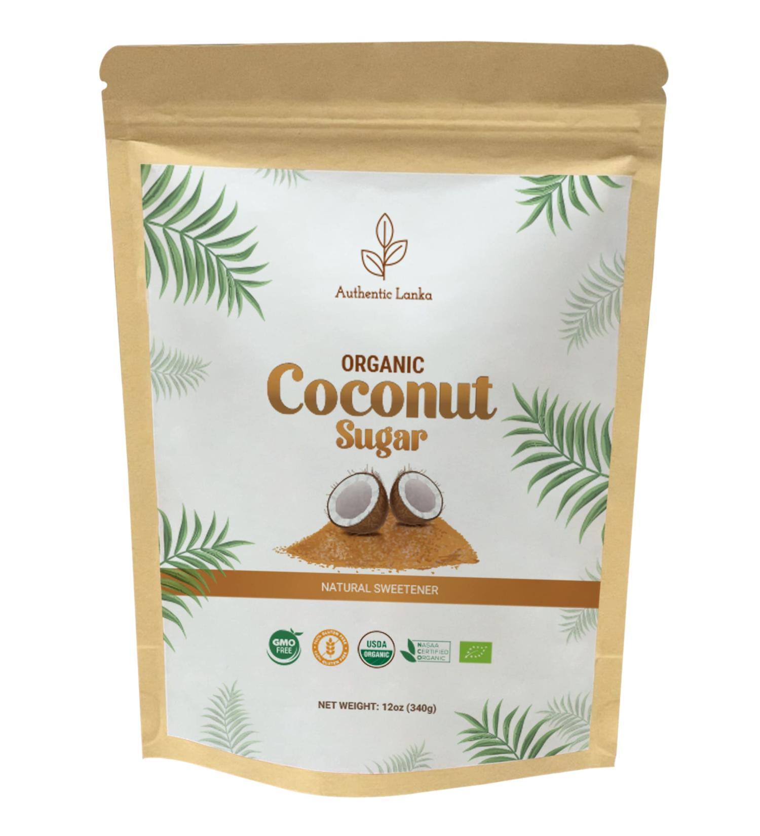 Authentic Lanka Powdered Coconut Sugar Premium Quality  Fiber Rich  True Organic 12oz for Coffee Making  Cooking  Baking and Smoothies  Non GMO  USDA Certified  Sri Lanka Origin - Buy Online on GoSupps.com