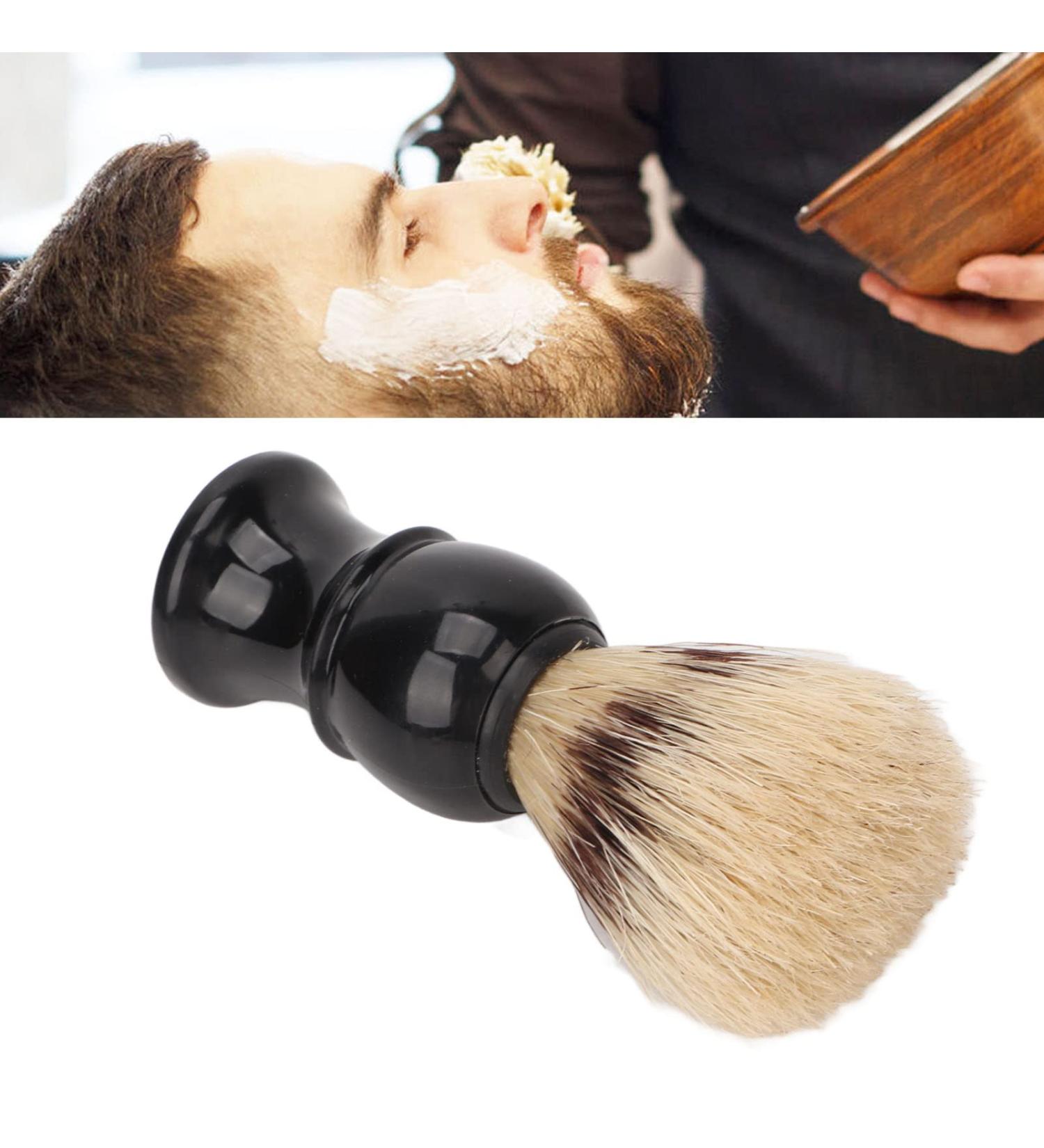 Angrek Men's Beard Foam Brush | Portable Curved Handle Shaving Brush for Perfect Edges - Ideal for Home & Travel - Buy Online on GoSupps.com