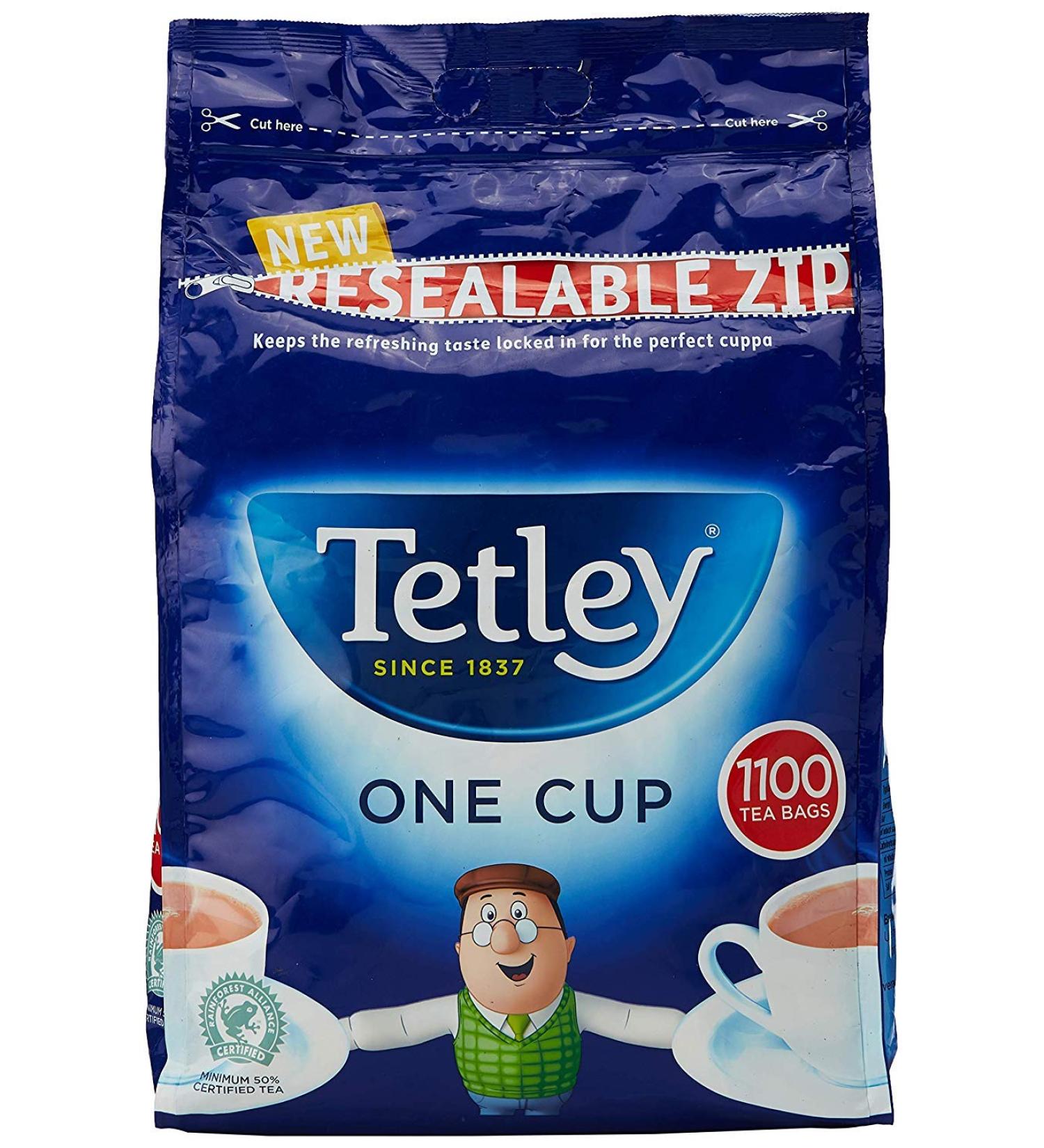 Tetley Catering One Cup Tea Bags - 1100 Count in Resealable Zip Bag | Premium Quality for International Shipping - Buy Online on GoSupps.com