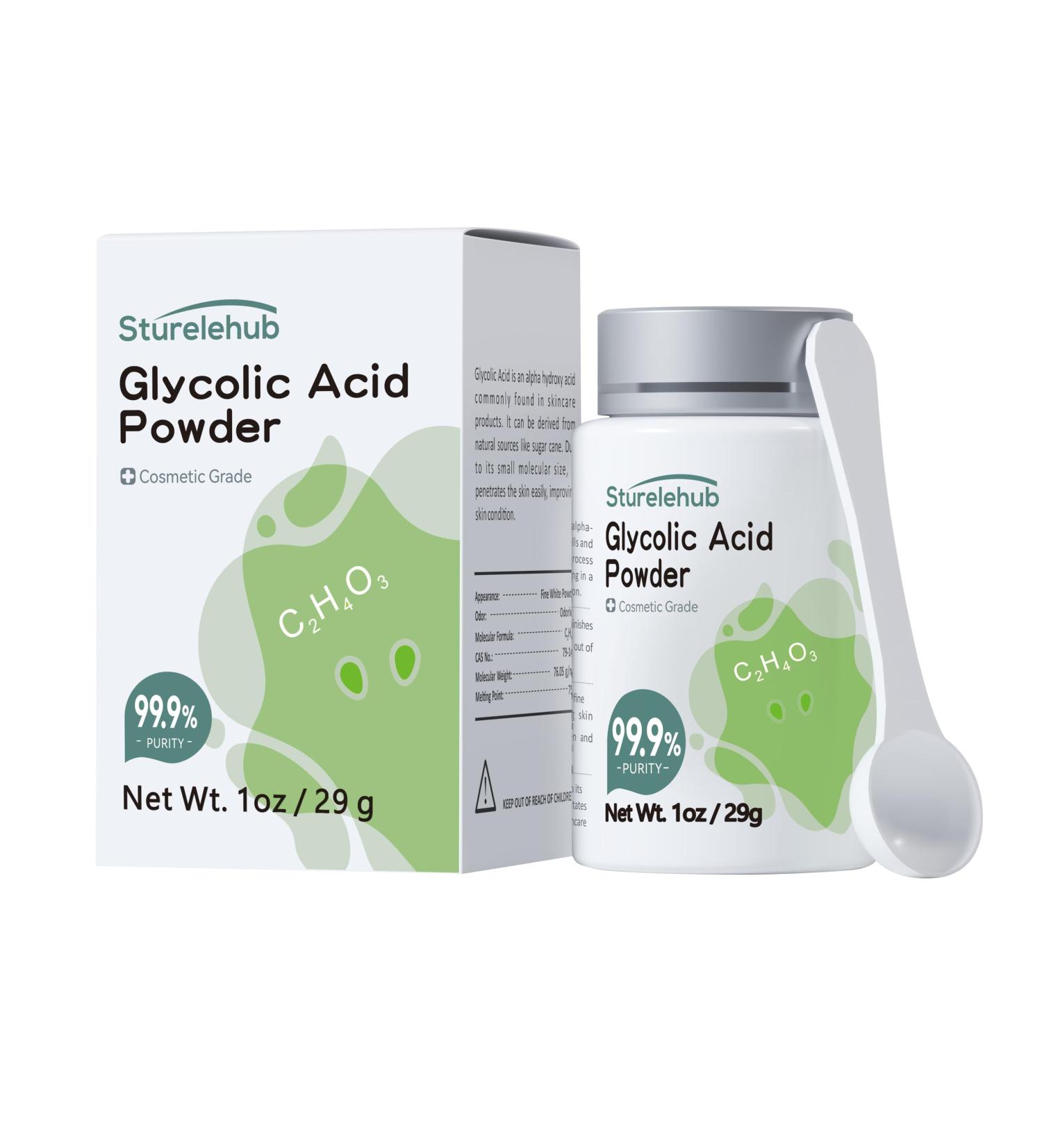 Buy Glycolic Acid Powder 1OZ - 99.9% Pure Cosmetic Grade for DIY Masks Lotions & Serums | Perfect for Homemade Cosmetics - Buy Online on GoSupps.com