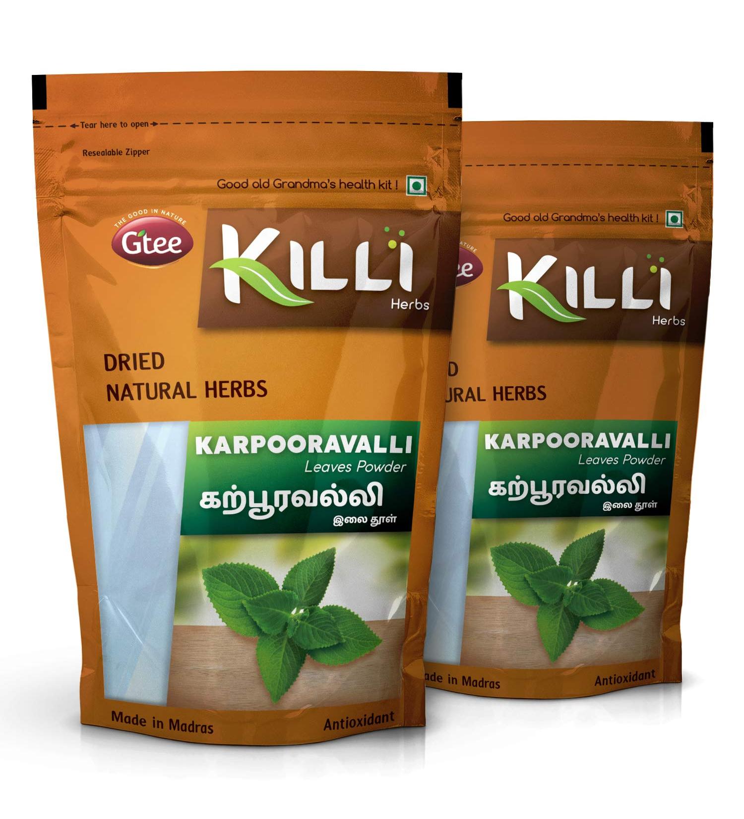 KILLI Karpooravalli | Coleus amboinicus | Omavalli Leaves Powder 100g (Pack of 2) - Buy Online on GoSupps.com