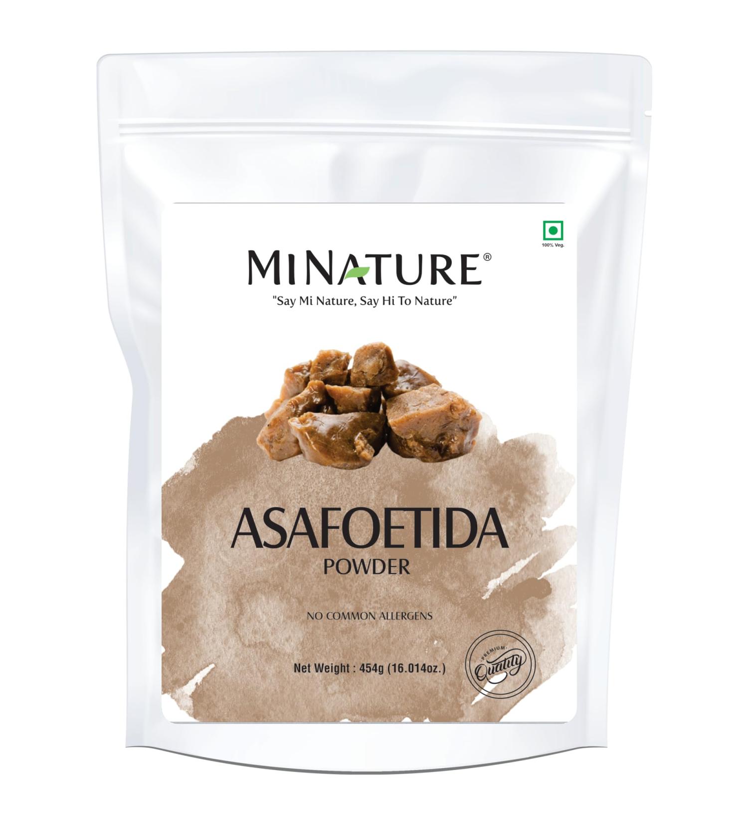 mi nature Asafoetida Powder(Hing) (Asafetida) 454g (16.01 oz) (1 lb) | Pure & Natural | Indian spice for cooking| Gluten Free | No added preservatives| No GMO | Indian Origin - Buy Online on GoSupps.com