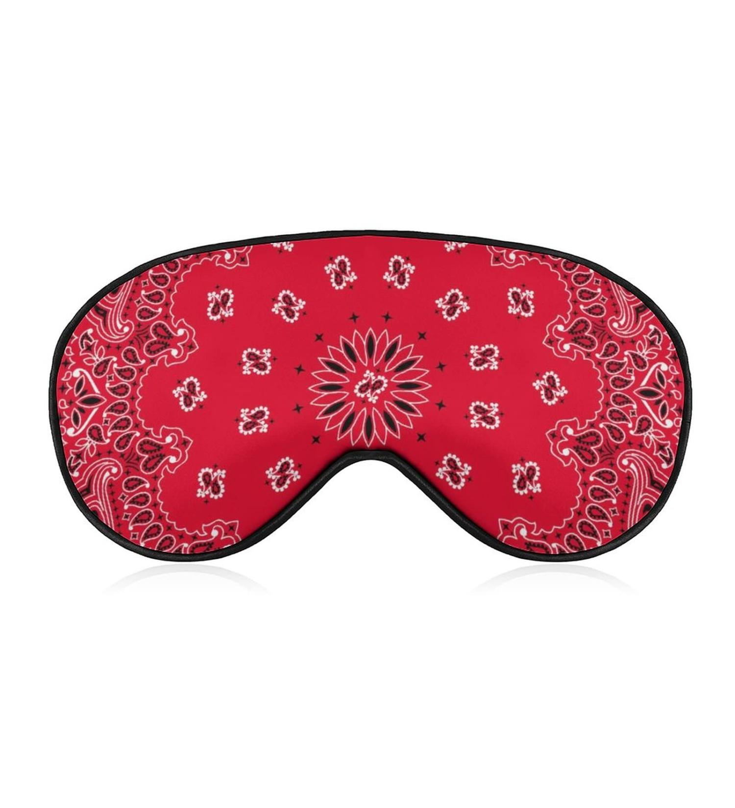 Red Paisley Sleep Mask for Women - Adjustable Eye Shades Cover with Elastic Strap for Comfortable Sleep - Buy Online on GoSupps.com