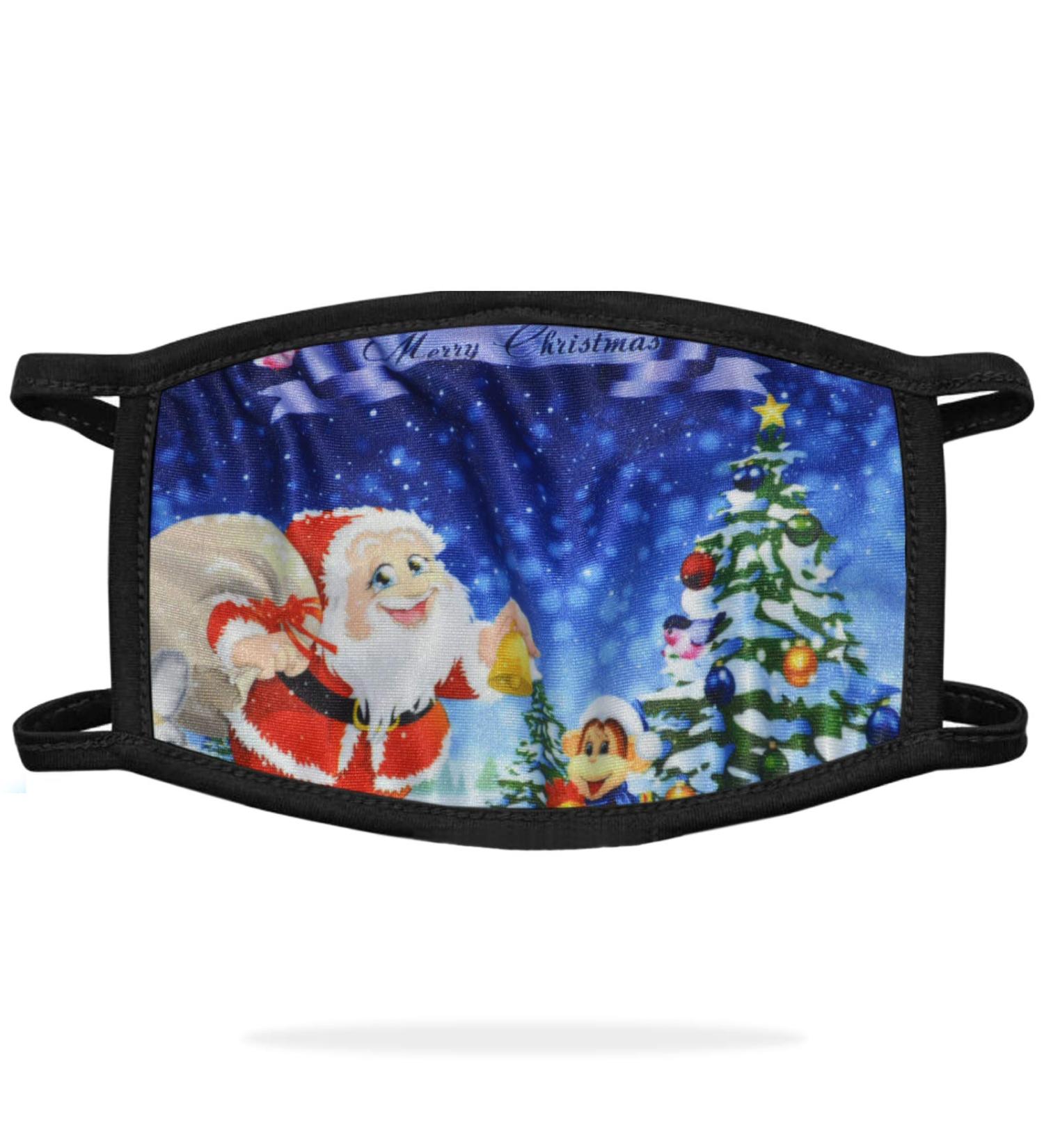 YNR Kids Boys Girls Face Mask Washable Breathable Reusable Mouth Protection Fun Printable Santa Mask