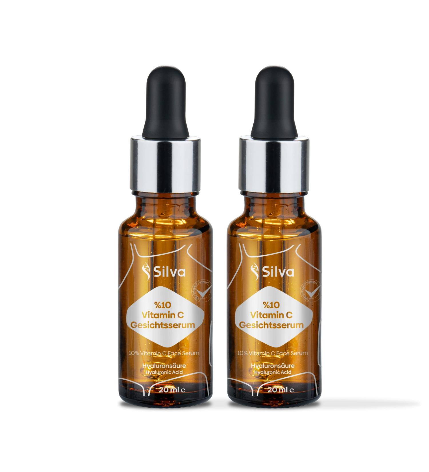  Silva Vitamin C Serum for Face | 10% Vitamin C Concentrated | Face Care Against Pigments & Age Spots | Face Cleansing for Acne & Spots | Skin Care (40ml) - Buy Online on GoSupps.com