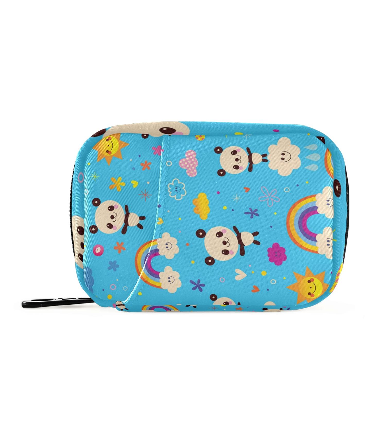 SUABO Panda Bears Weekly Pill Organizer - Travel 7 Day Pill Box with Separate Compartments for Medications & Vitamins | Blue - Buy Online on GoSupps.com