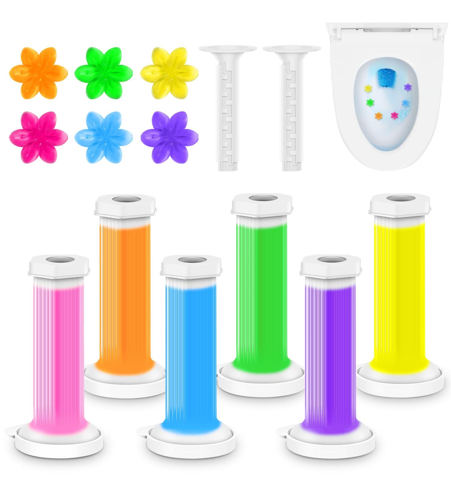 ZENUTA Toilet Bowl Cleaner Gel Stamp Kit - 6 Scents, 72 Count, Cute Flower Shape - Bathroom Cleaning Supplies - Buy Online on GoSupps.com