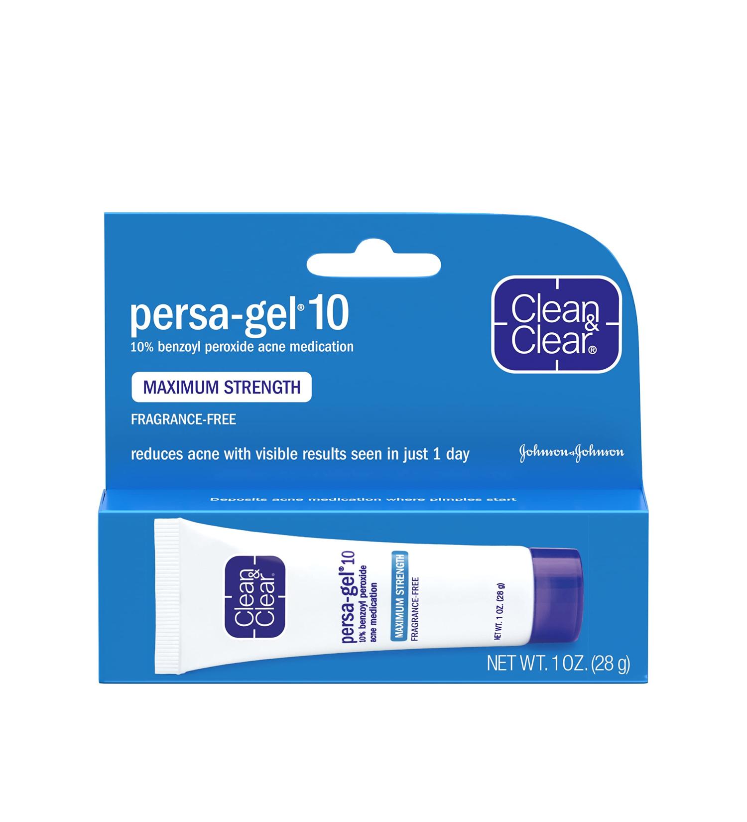 Clean & Clear Persa-Gel 10 Acne Medication with 10% Benzoyl Peroxide - 1 oz (Pack of 4) - Buy Online on GoSupps.com