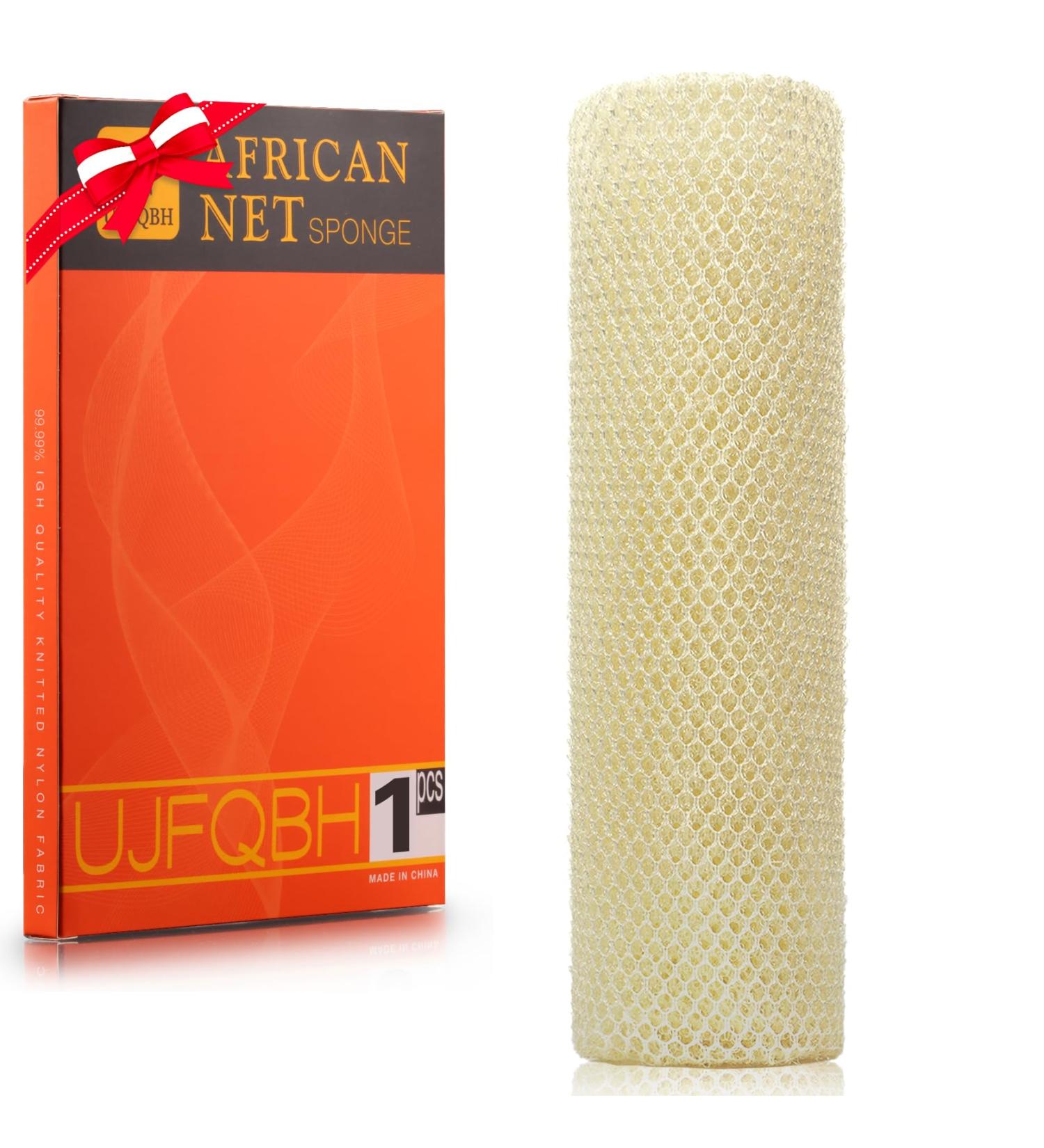 African Net Sponge African Net Long Net Bath Sponge Exfoliating Shower Body Scrubber Back Scrubber Skin Smoother Great for Daily Use (White) - Buy Online on GoSupps.com