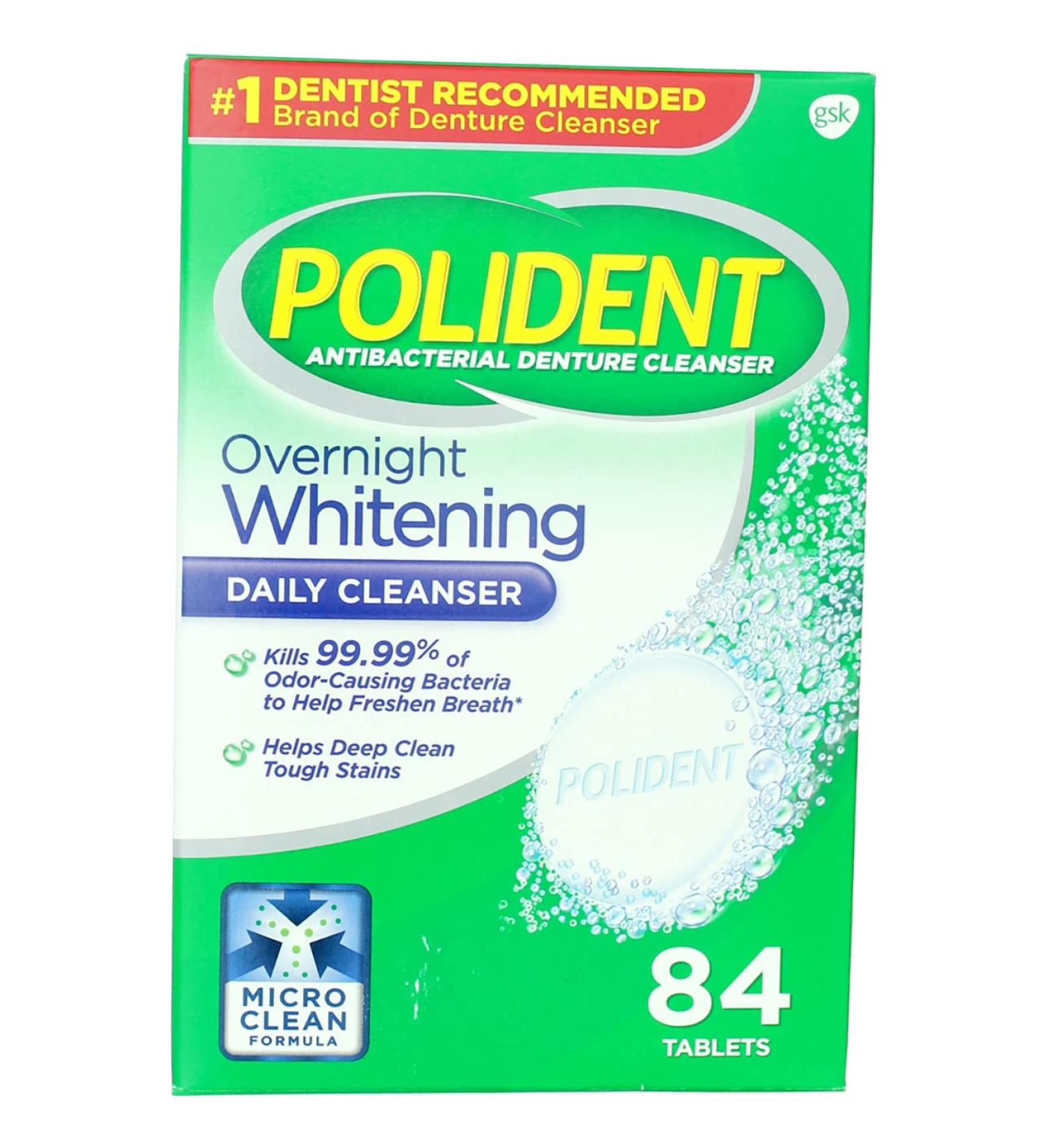 Polident Overnight 84ct - Effective Denture Cleaner for International Shipping | Fresh & Comfortable - Buy Online on GoSupps.com