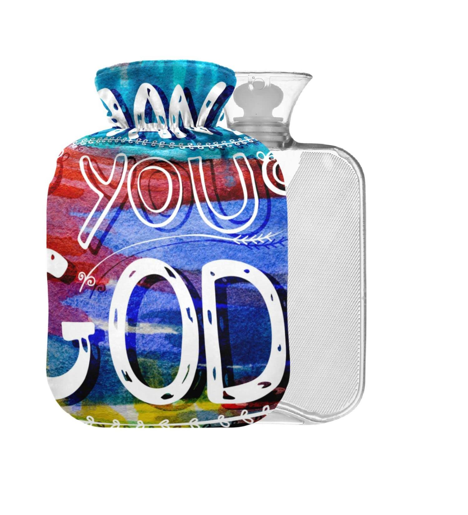 Thank You God Bap Free Hot Water Bottle with Cover - 2L Large Hot Water Bag for Pain Relief & Hot/Cold Therapy - Ship Internationally - Buy Online on GoSupps.com
