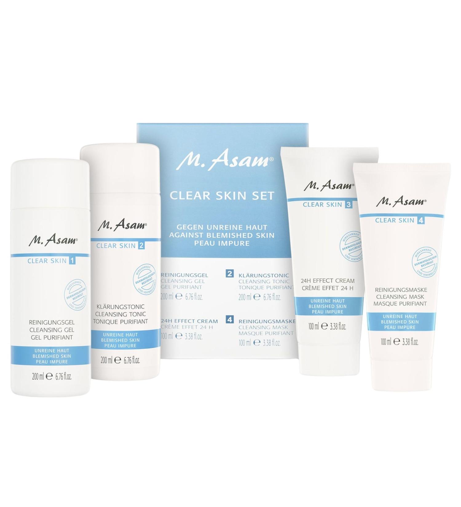 M. Asam Clear Skin Facial Cleaning Set - Acne Treatment & 24h Effect Cream | International Shipping Available - Buy Online on GoSupps.com