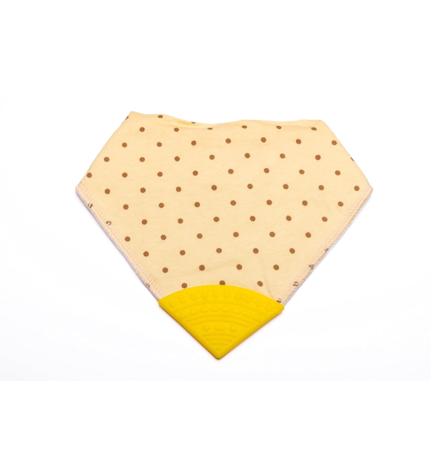V&D HOME Baby & Toddler Dribble Bib with Teether - 0-18 Months | BPA & Phthalate Free Teething Bandana Bib - Yellow - Buy Online on GoSupps.com