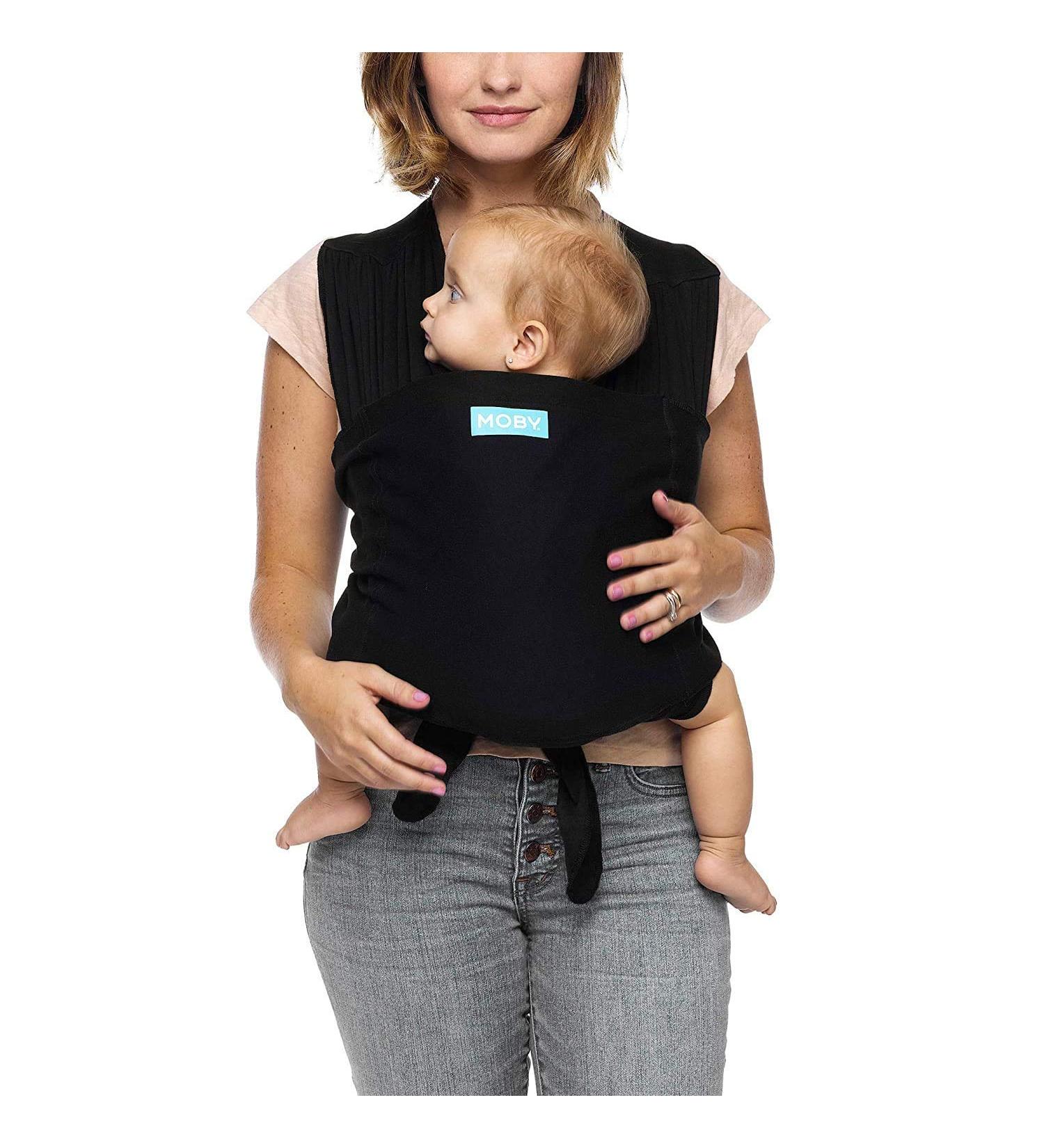 Moby Fit Baby Carrier Wrap | Supportive Carrier and Wrap for Newborns to Toddlers | Ergonomic Design for Parents and Caregivers | Holds Babies up to 33 lbs | Black - Buy Online on GoSupps.com
