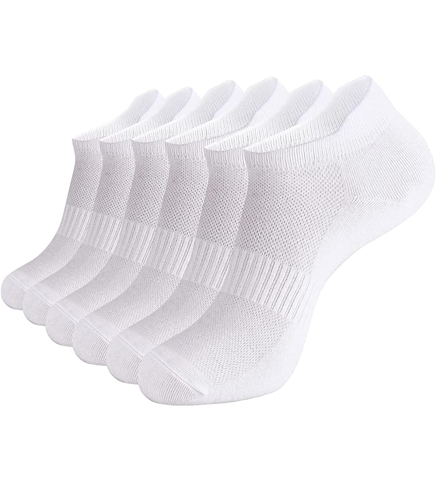 Brookhaus Women's Ankle Socks 6-Pack - White (Size 6-9) | Low Cut Athletic Running Socks for Women - Buy Online on GoSupps.com