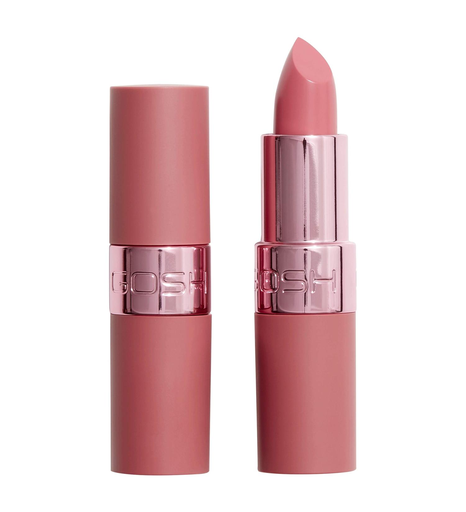 Gosh Luxury Rose Lipstick - Vegan Shimmer in Intensive Pink | Long-Lasting Moisturizing Perfume-Free | 001 Love - Buy Online on GoSupps.com