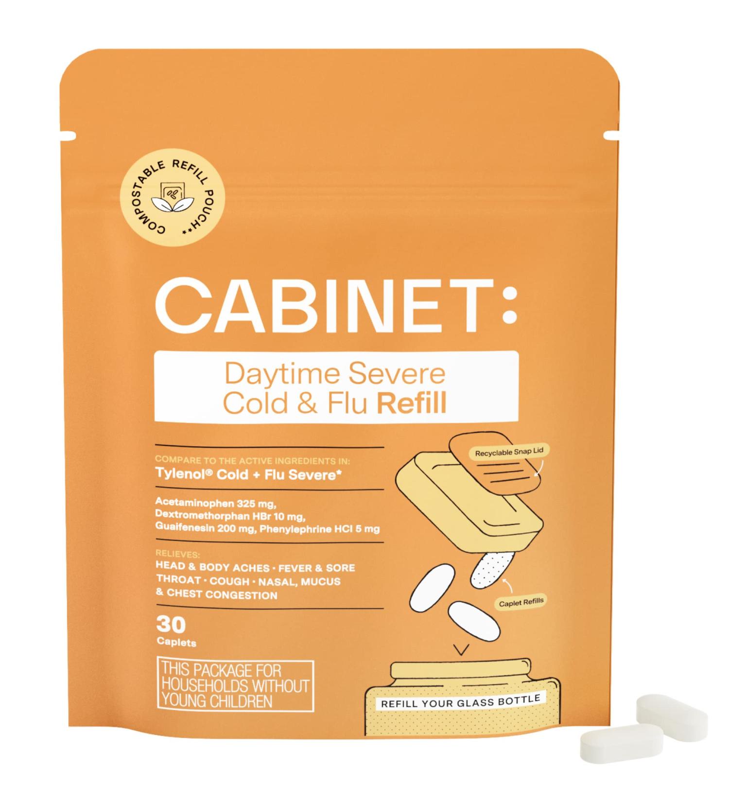 Severe Cold and Flu Medicine for Adults | DayQuil Severe Cold and Flu Alternative | Refillable Pouch, 30 Caplets - Buy Online on GoSupps.com
