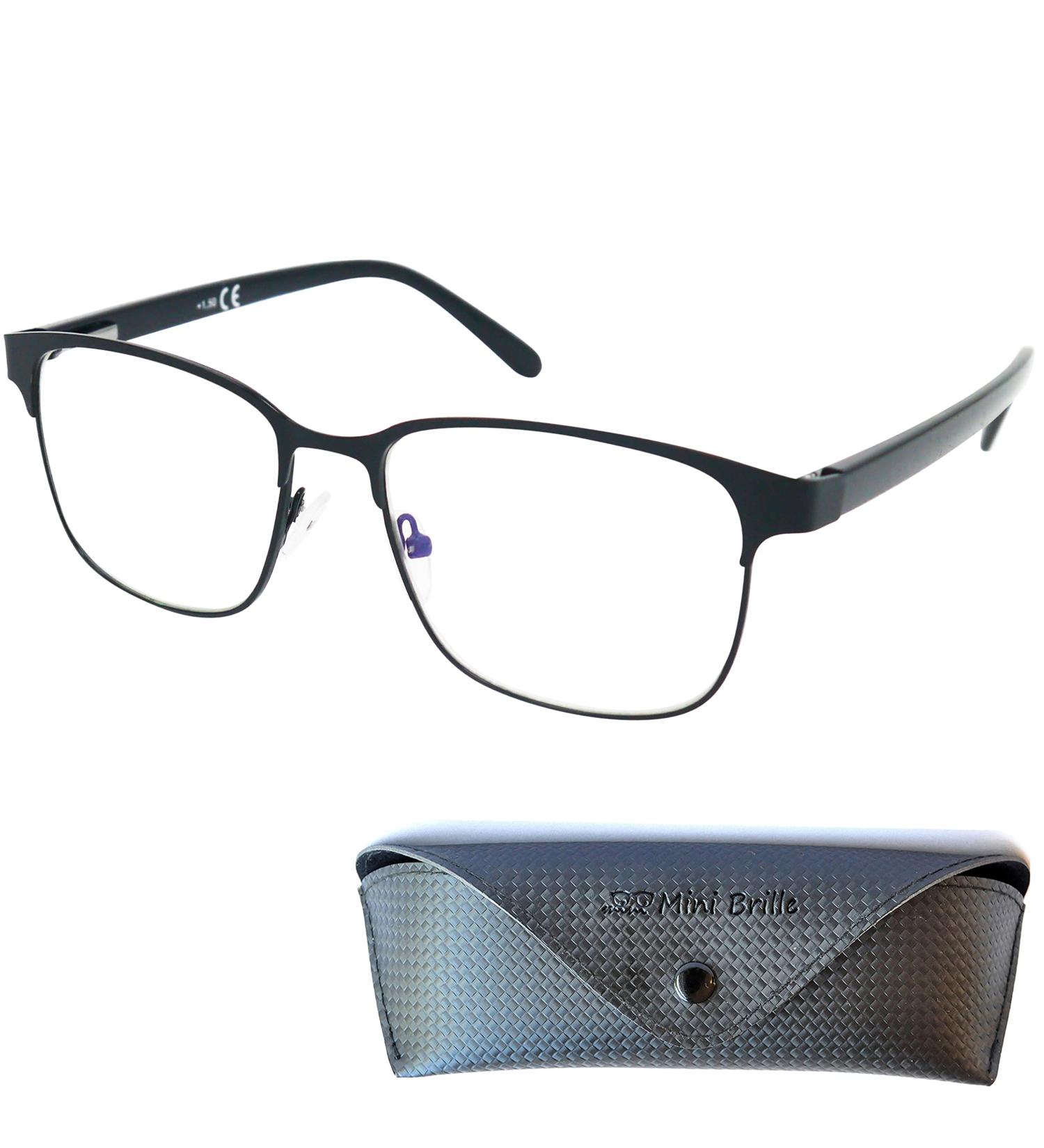 Vintage Mini Reading Glasses - Metal Frame Plastic Lenses - Black 1.0 Diopter - Unisex Reading Aid - Buy Online on GoSupps.com