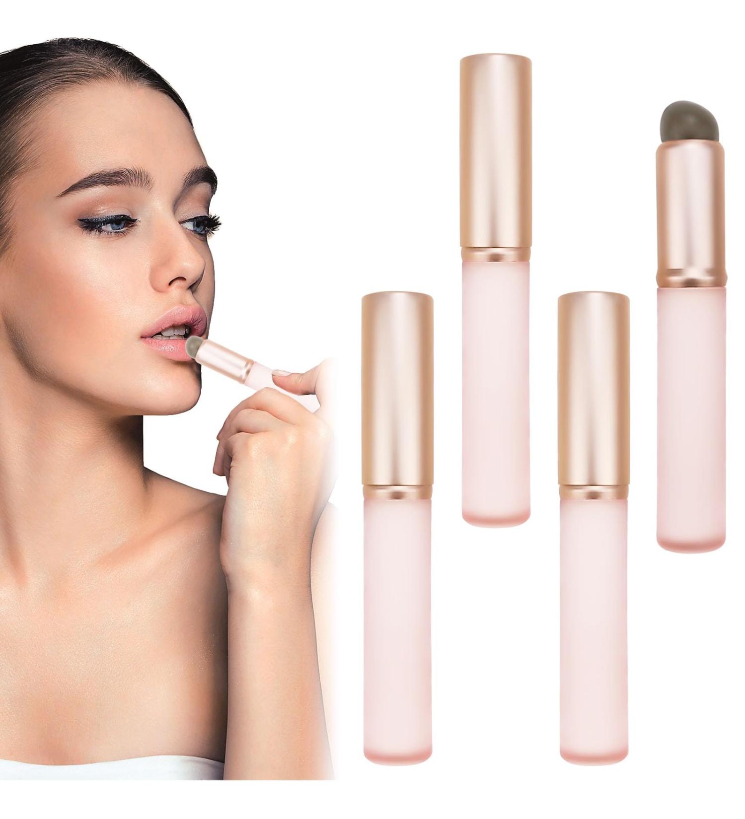 4 Pack Mini Concealer Lip Oil Brush - Angled Portable Makeup Brushes for Easy Lip Gloss & Lipstick Application | Travel-Friendly & Easy to Clean - Buy Online on GoSupps.com
