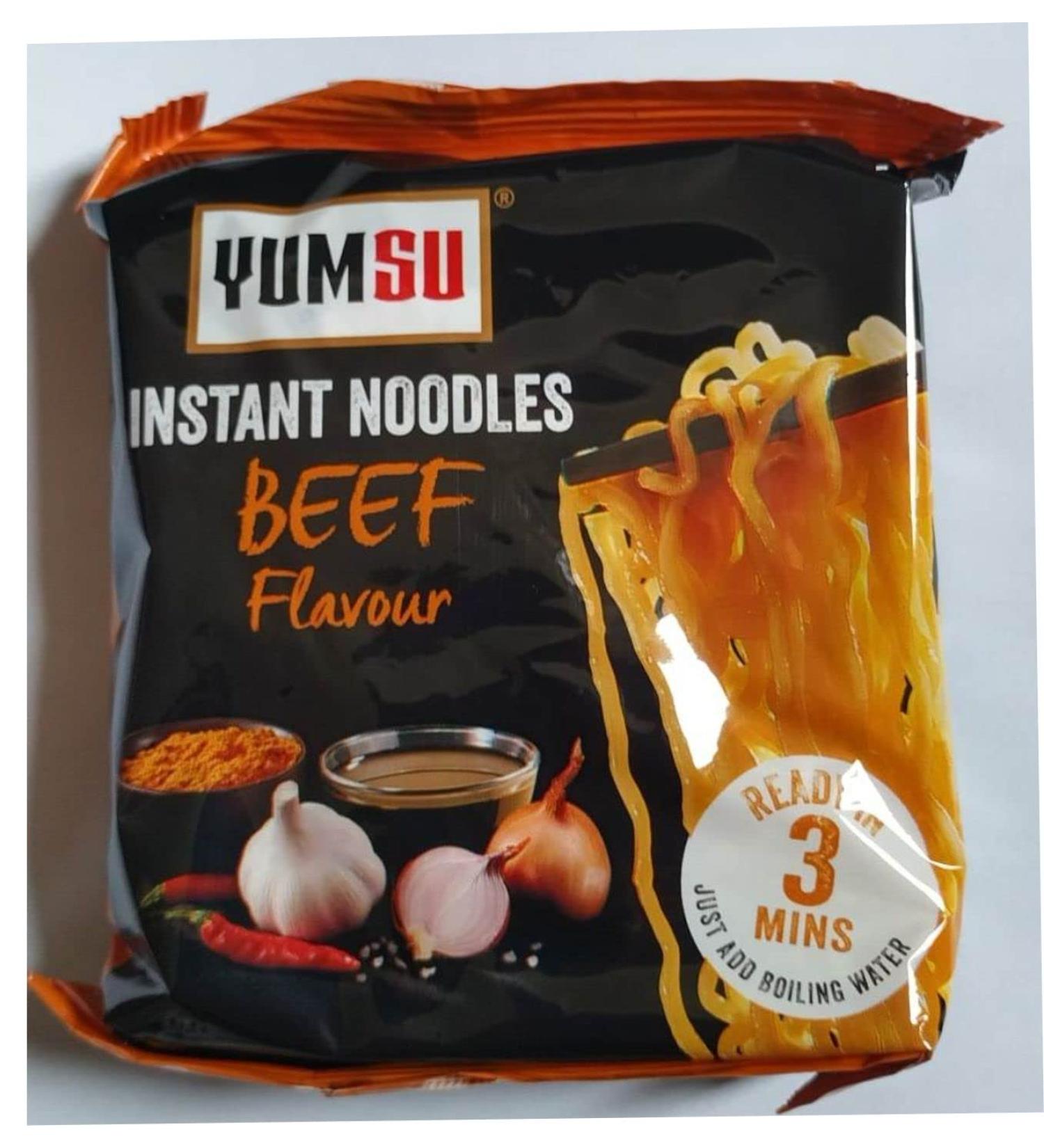 Instant Noodles beef Flavour pack of 10 ready to eat in 3 mins.