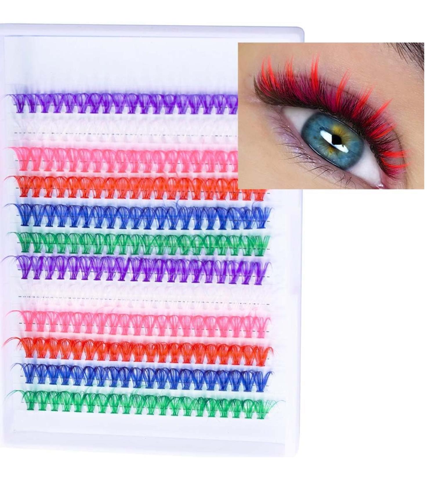 Uranian Colored Lash Clusters - 240pcs DIY Eyelash Extensions | 6 Color Mixed 14&16mm D Curl for Women & Girls - Buy Online on GoSupps.com