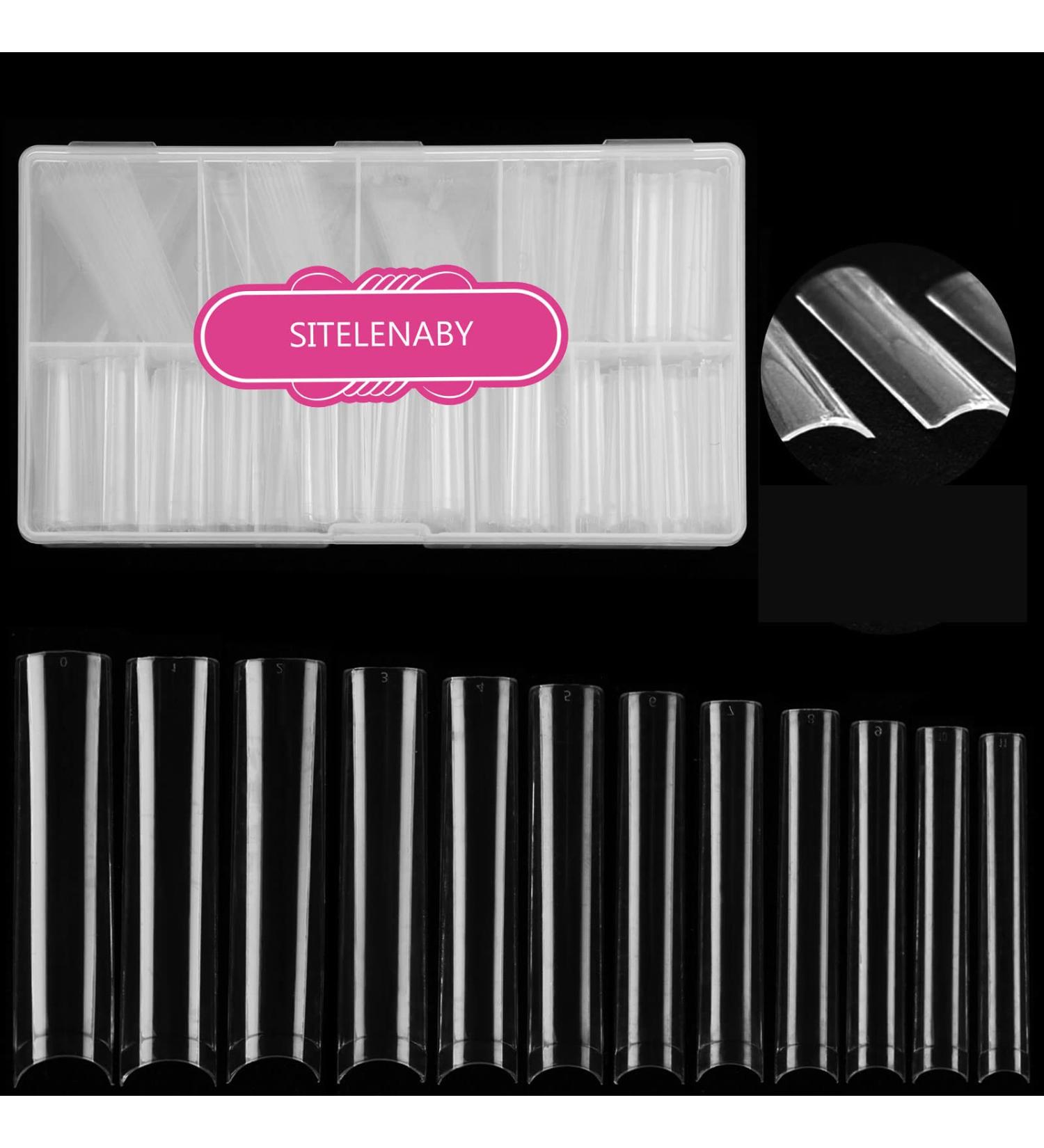 No C Curve 3XL Square Nail Tips-Clear Acrylic Nails | SITELENABY 360 pcs Half Cover False Nails - French ABS Nail Art Tips - Buy Online on GoSupps.com