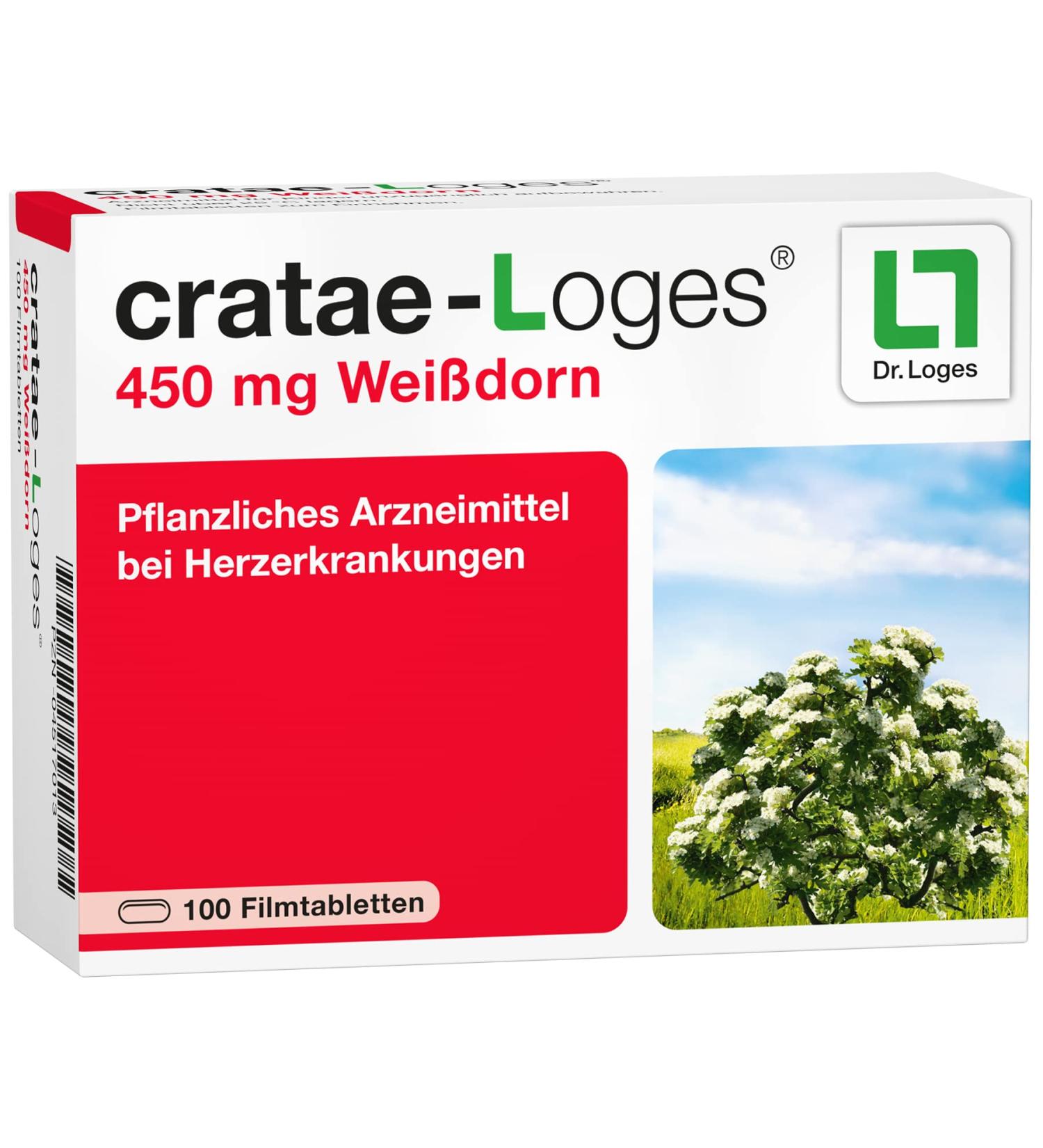CRATAE LOGESS 450 mg - 100 Tablets | High-Quality Hawthorne Extract for Heart Health - International Shipping Available - Buy Online on GoSupps.com