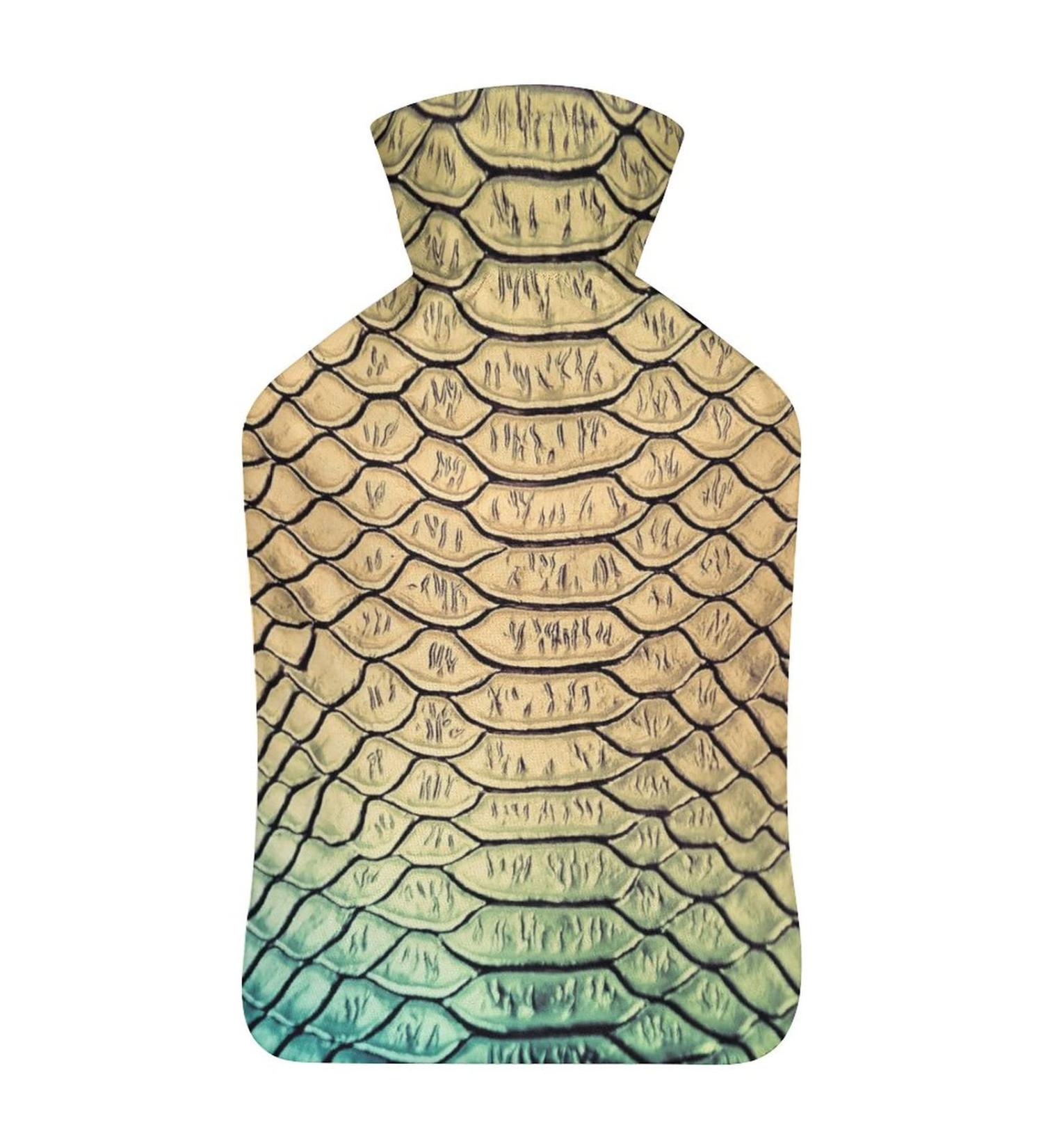 Dragon Scale Hot Water Bottle with Plush Cover | Hand Warmer for Adults & Kids | 26.5x15.3cm - International Shipping Available - Buy Online on GoSupps.com