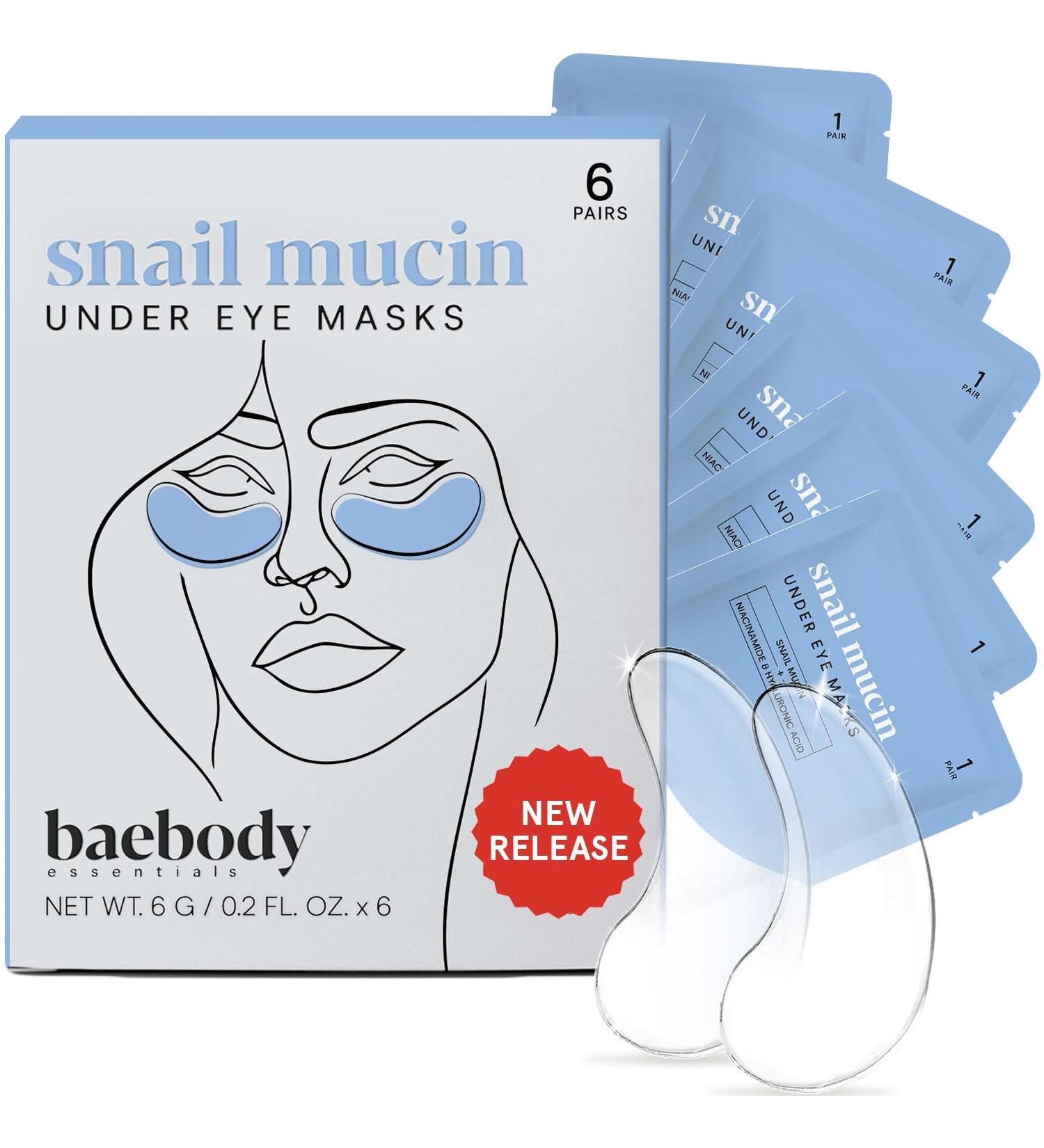 Baebody Advanced Snail Mucin Under Eye Masks - Hydrating Patches for Puffy Eyes & Dark Circles (6 Pairs) | Korean Eye Gel for Fine Lines - Buy Online on GoSupps.com