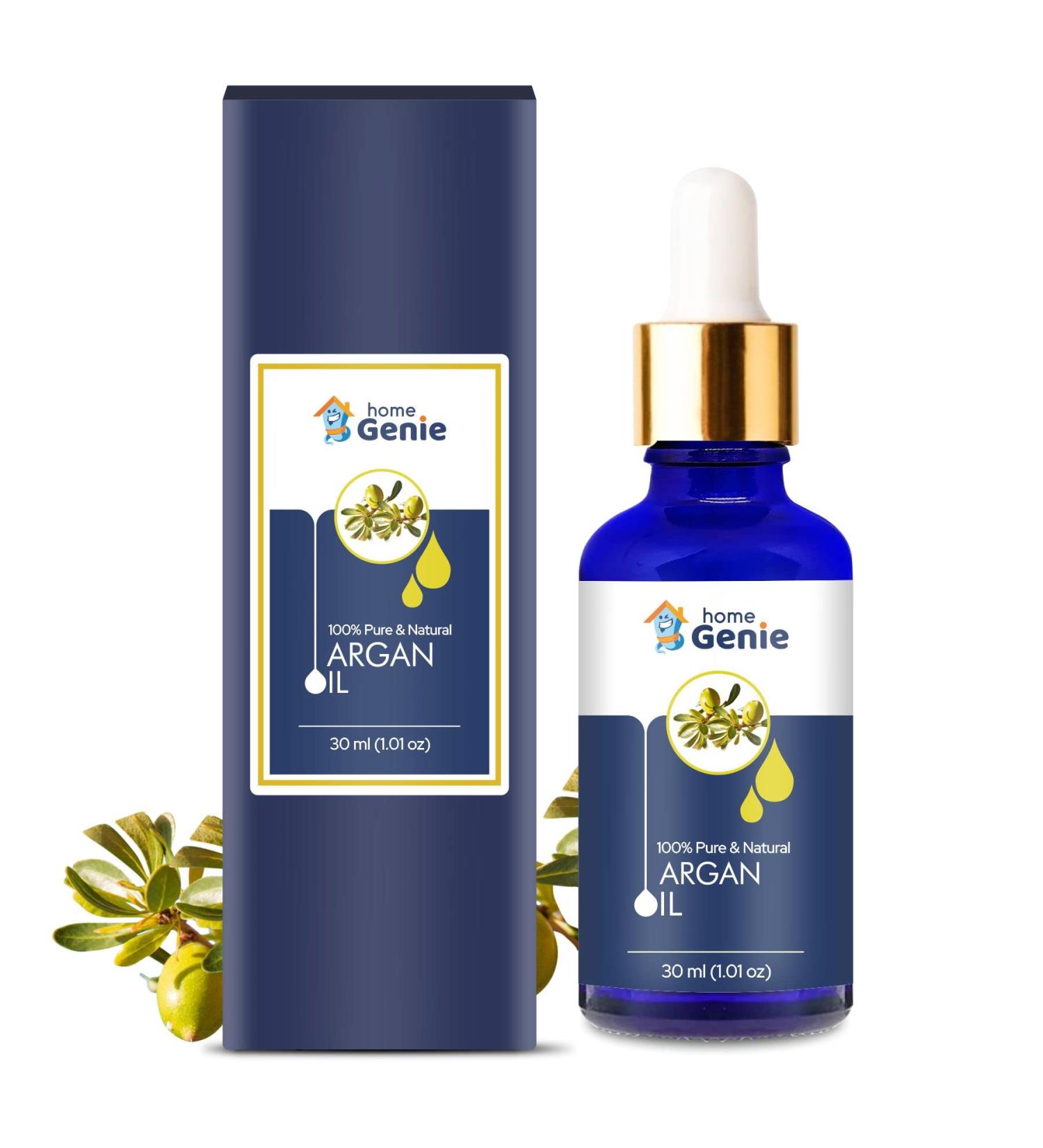 Buy 100% Pure Argan Oil - Home Genie 30ml Undiluted Essential Oil with Dropper - Natural Skincare Solution - Buy Online on GoSupps.com