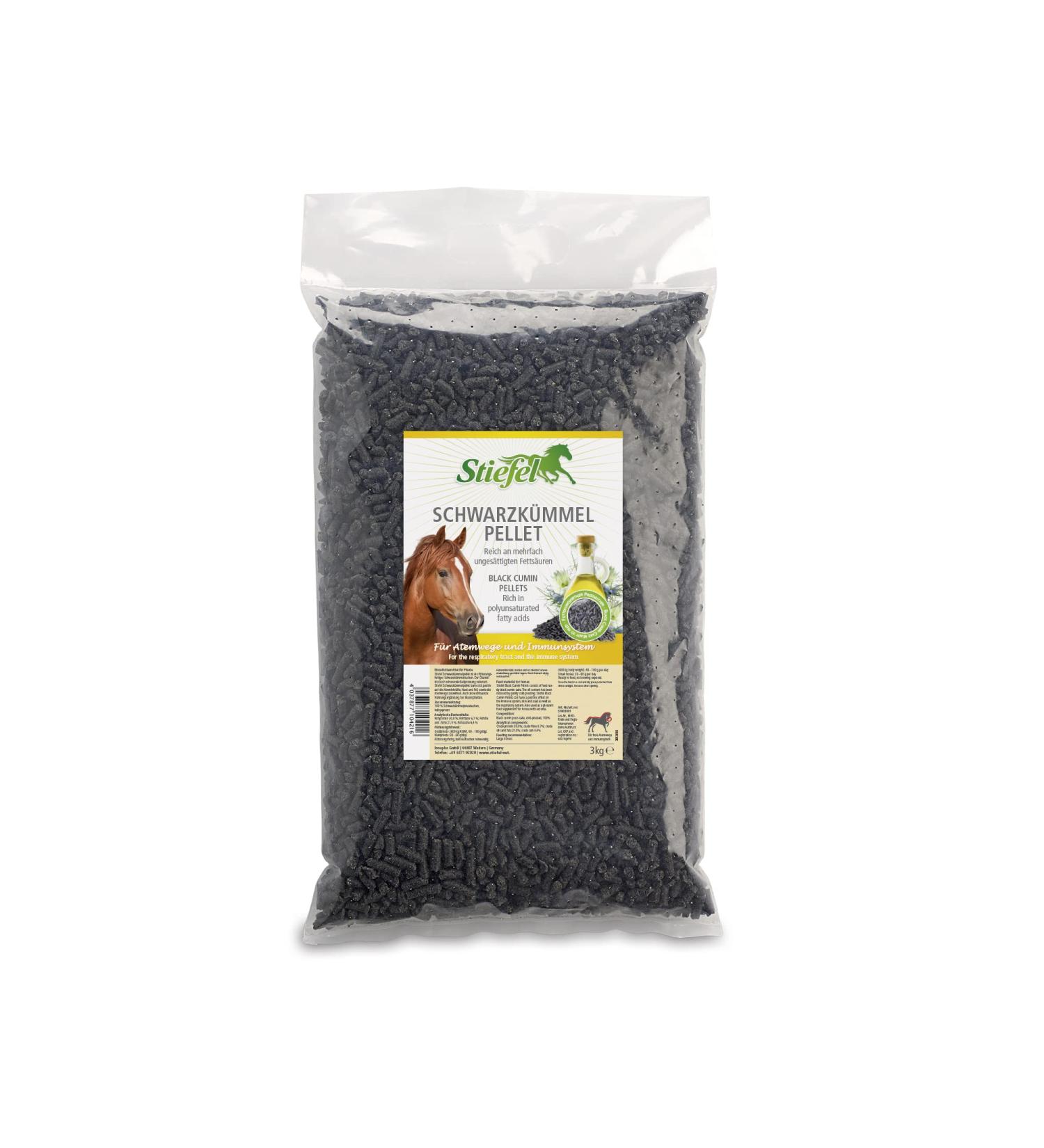 Stiefel Black Nigella 100% Natural Nigella Cake with Precious Polyunsaturated Fatty Acids to Strengthen Defenses Supports the Respiratory Tract and Digestive System Granules 3 kg - Buy Online on GoSupps.com