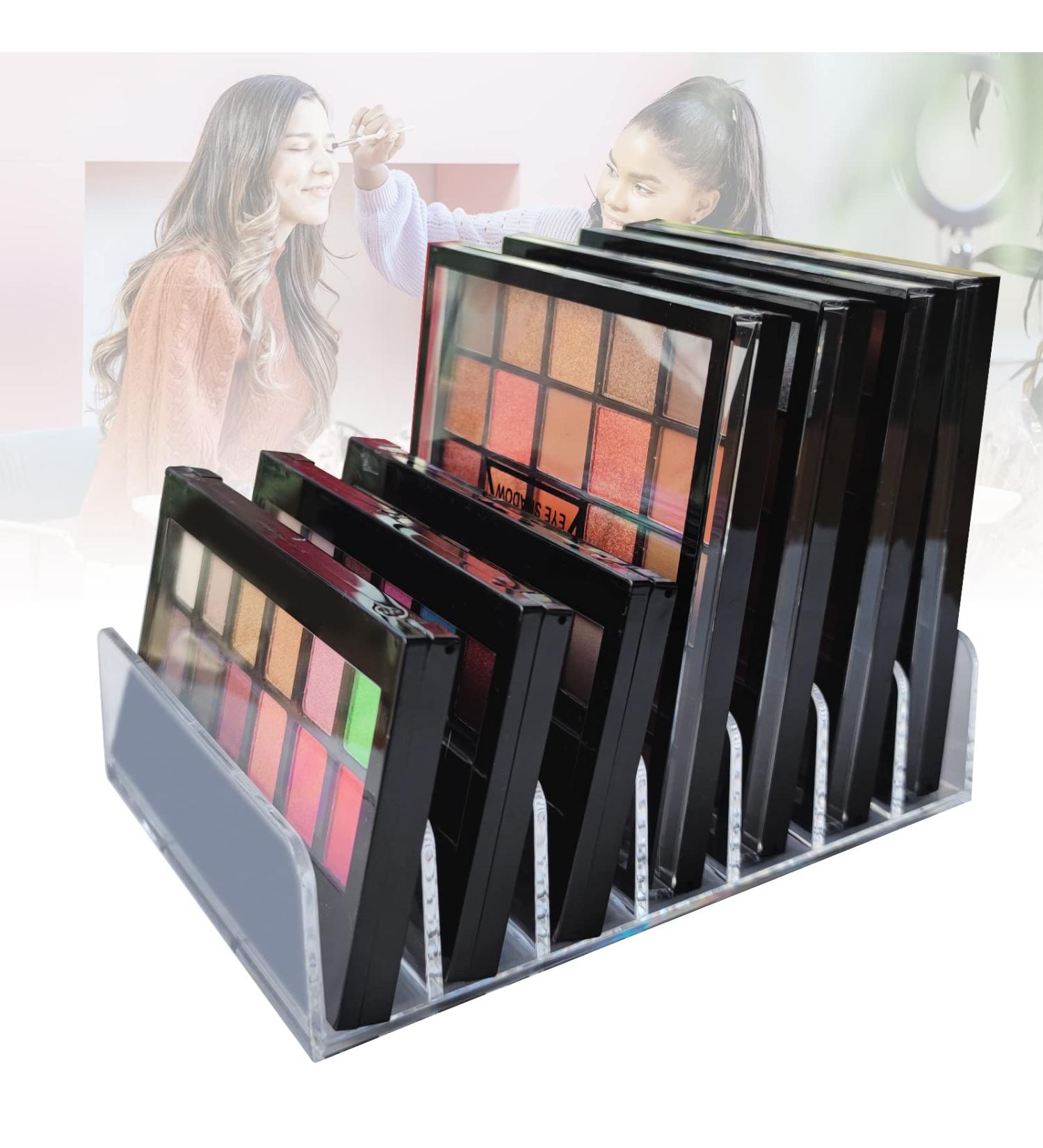 Acrylic Clear Eyeshadow Palette Organizer - 7 Sections - Makeup Organizer for Bathroom Countertops and Vanities - Buy Online on GoSupps.com