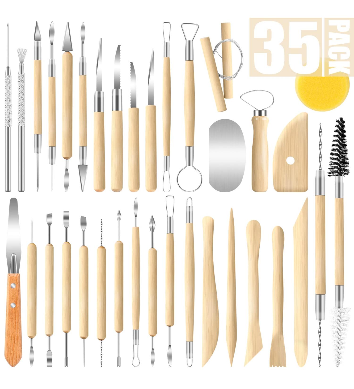 Jetmore 35 Pack Clay Tools Kit - Pottery, Sculpting & Modeling Set for Ceramics, Carving, Molding - DIY Sculpture Tools - Buy Online on GoSupps.com