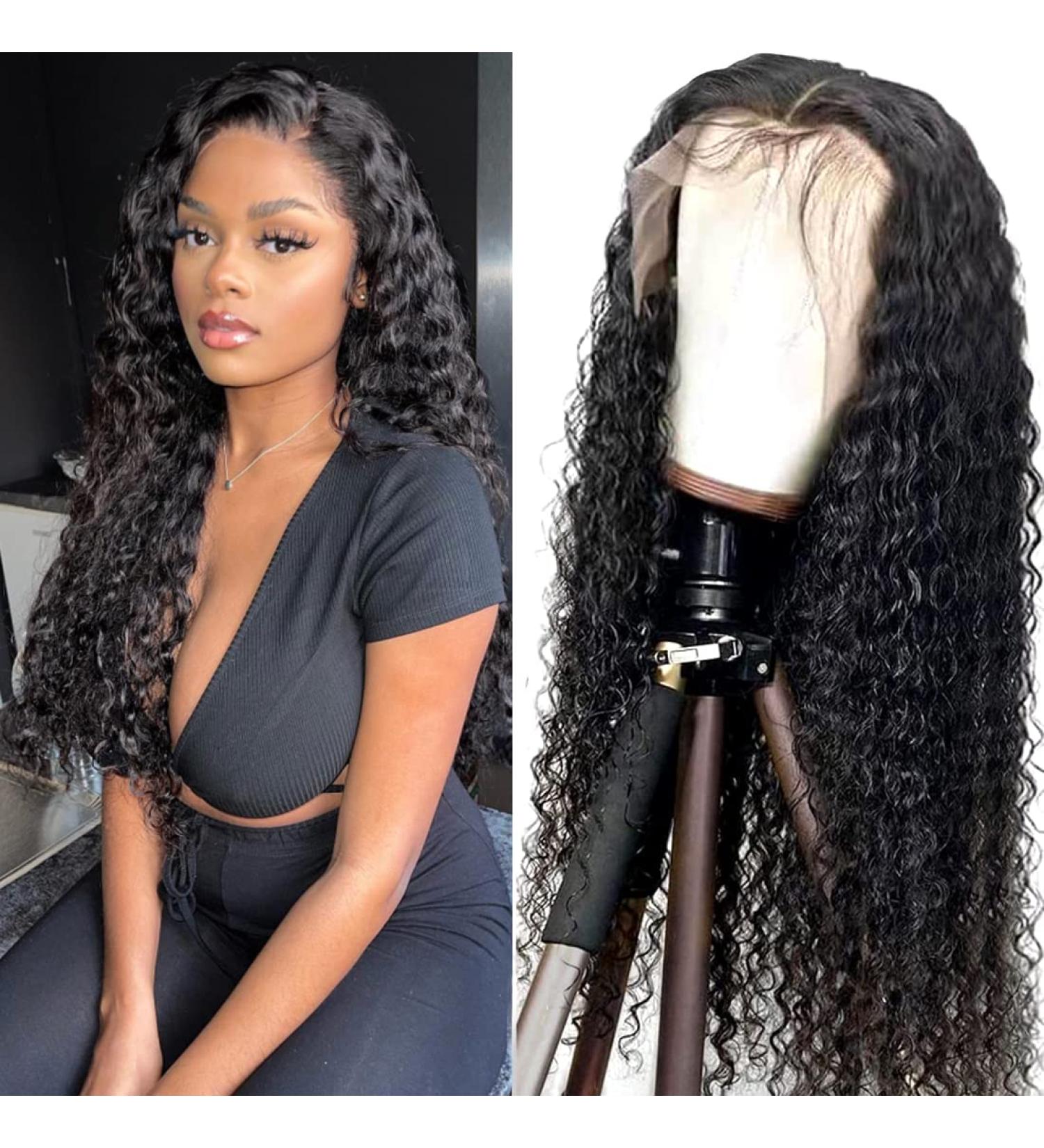 Meidisi 28 Inch Water Wave Lace Front Wig | Pre Plucked 13X4 Brazilian Virgin Human Hair | 150% Density Wet and Wavy Wig for Black Women - Buy Online on GoSupps.com