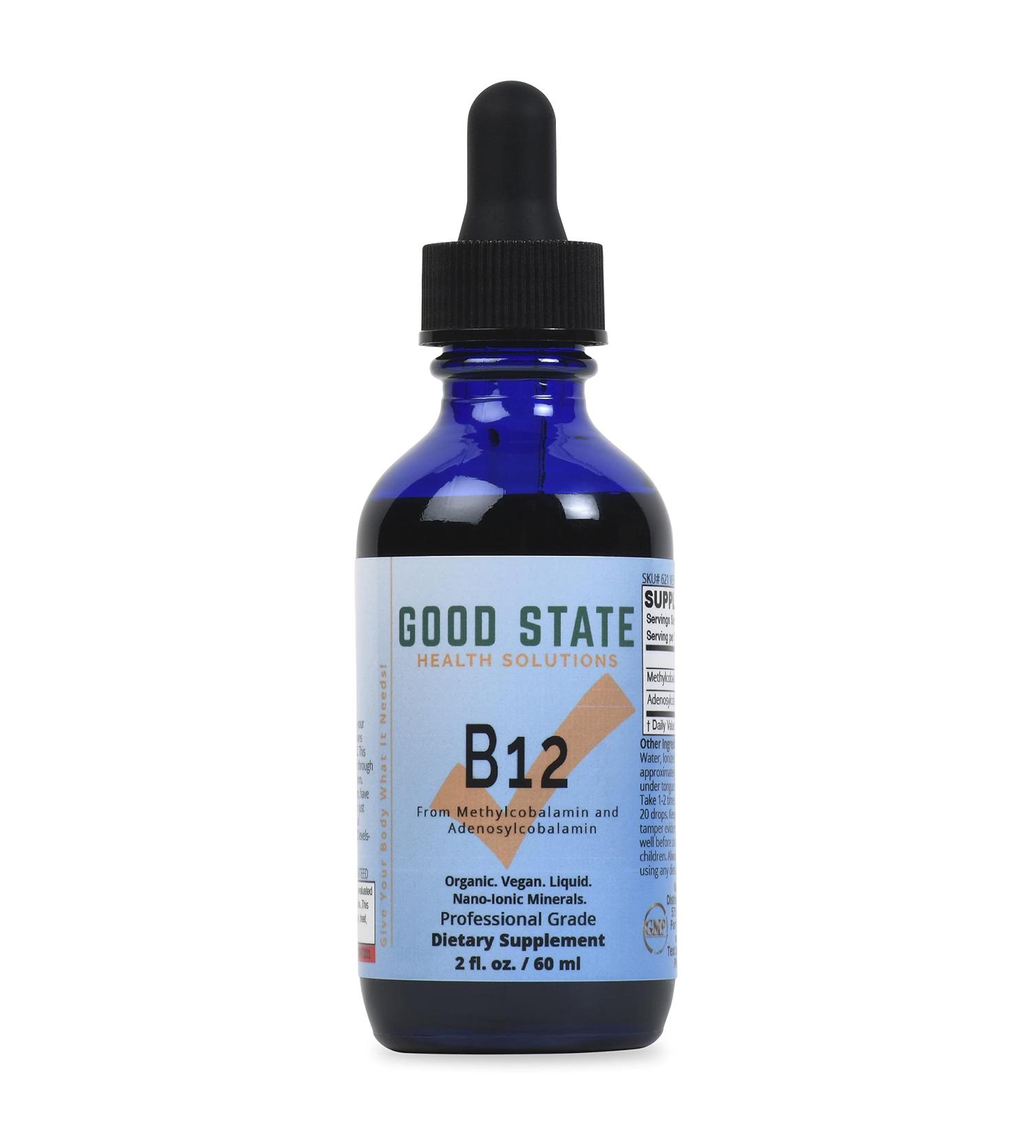 Good State Vegan Liquid Vitamin B12 - Healthy Blood Cell Support Supplement with Nano-Ionic Minerals - Buy Online on GoSupps.com