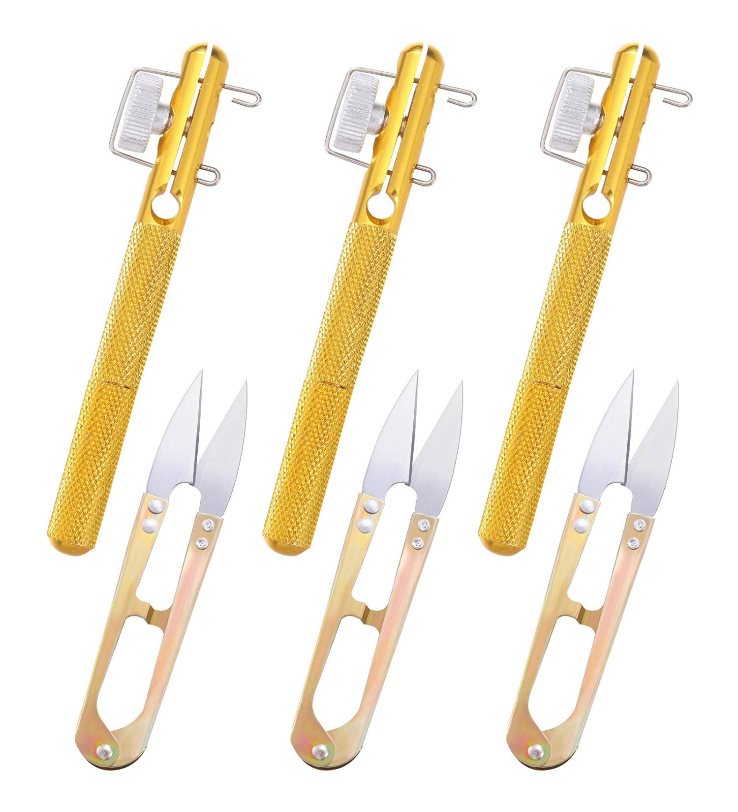 3-Piece Fishing Knot Tying Tool Set with U-Shaped Scissors - Portable Fast Supplies for Nail, Hook, and Loop Knots - Buy Online on GoSupps.com