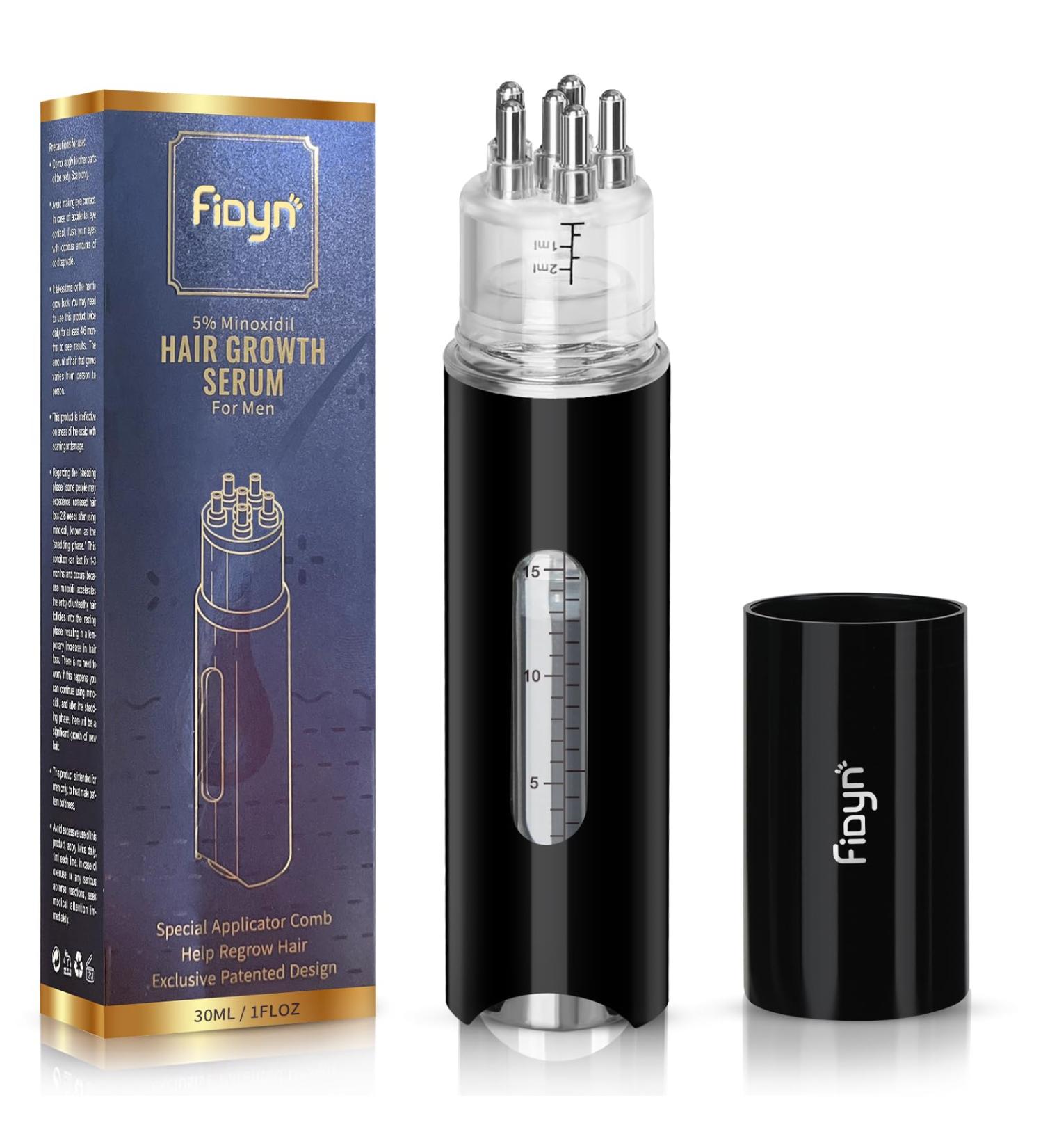 5% Minoxidil Hair Growth Serum for Men - Scalp Applicator Comb for Hair Loss & Beard Regrowth - Topical Solution to Thicken Hair - Buy Online on GoSupps.com