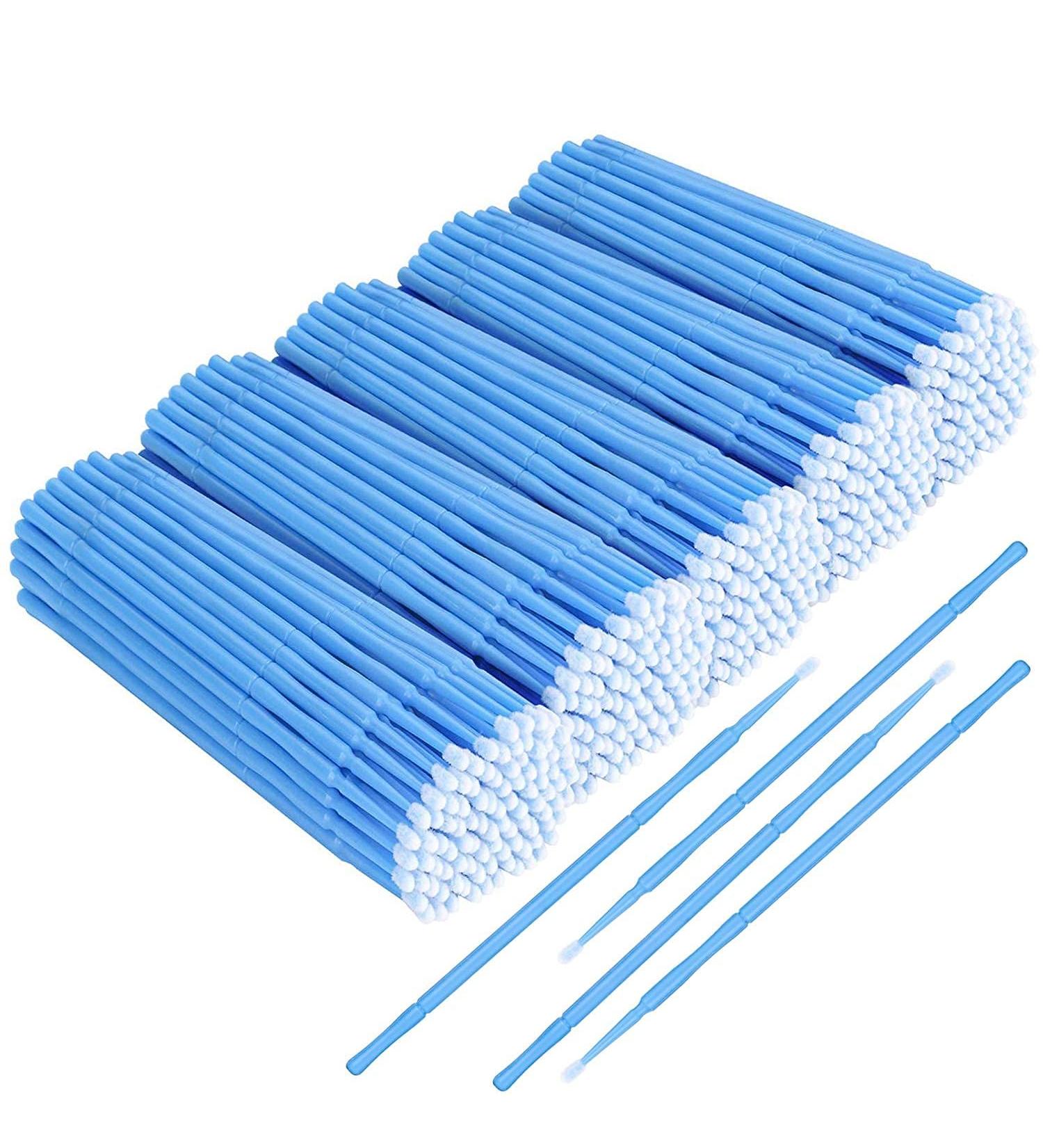 Jeffouoo 500 Micro-Applicator Brushes for Eyelash Extensions & Makeup | Ultra-Fine Eyelash Brushes in Dark Blue Perfect for Mascara & Cleaning - Buy Online on GoSupps.com