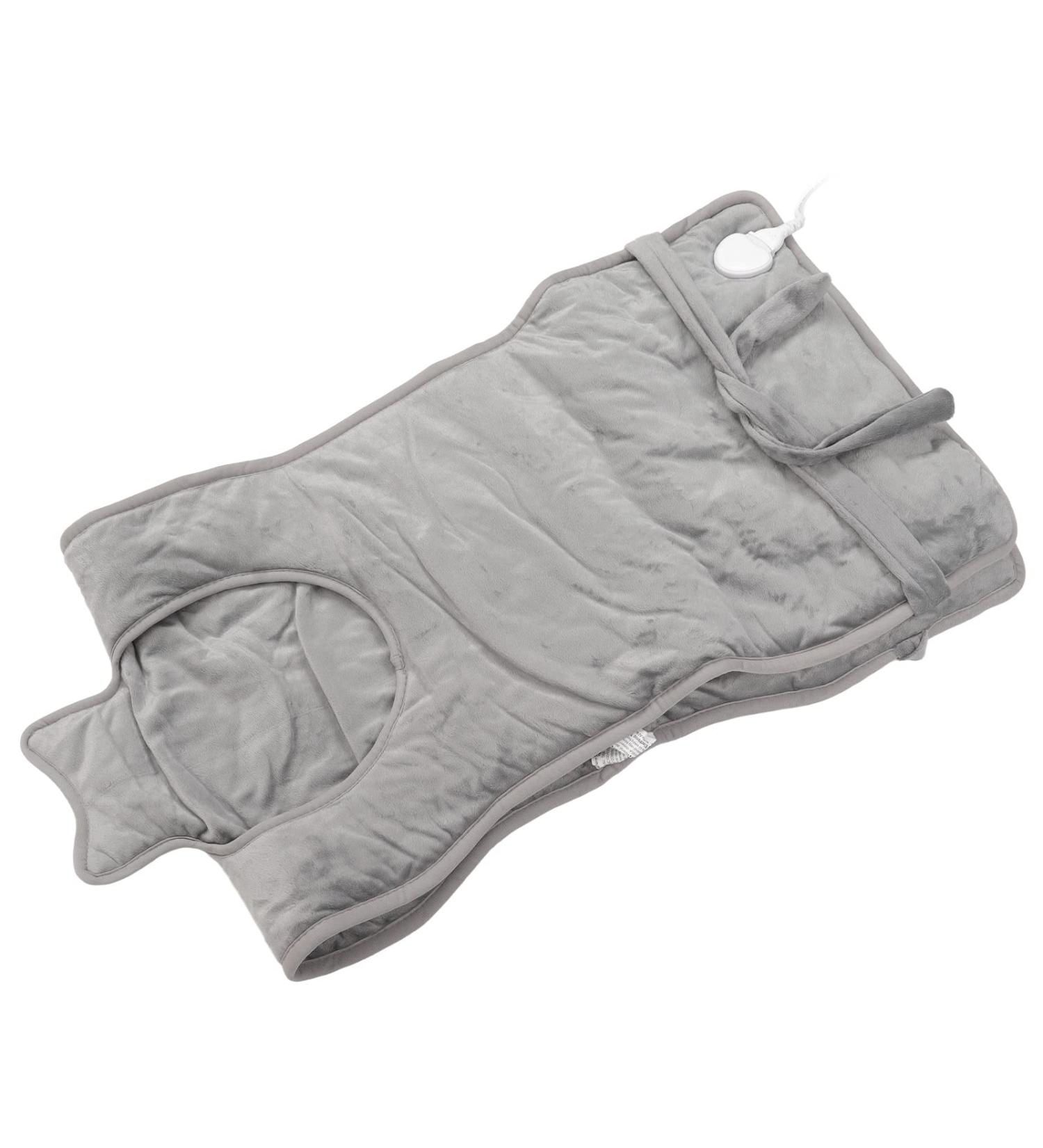 Shoulder & Back Heating Pillows - 4 Timers Large Flannel for Neck Relief - Winter Comfort (EU Plug 220-240V) - Silver Gray - Buy Online on GoSupps.com