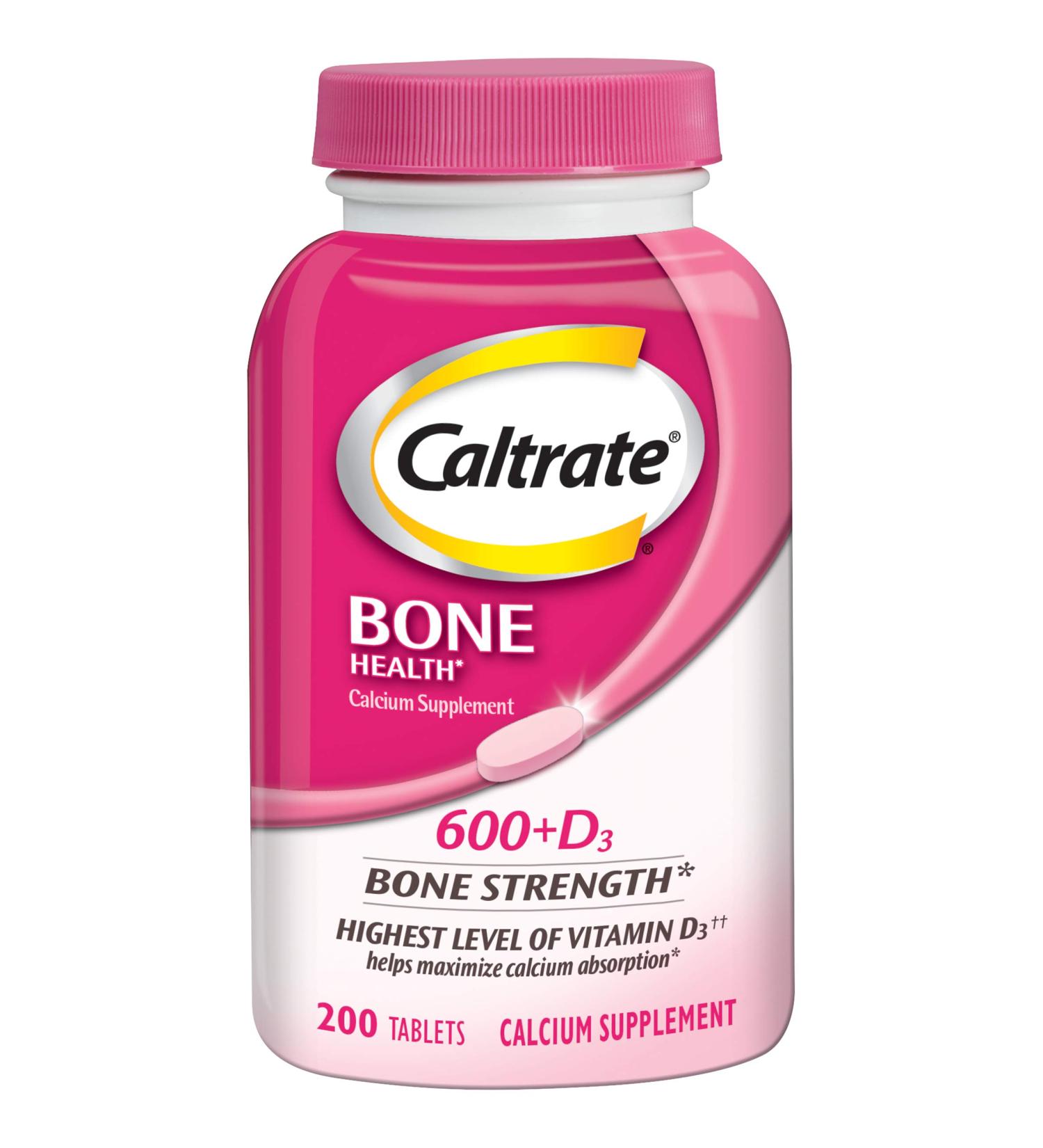 Caltrate 600+D3 Calcium & Vitamin D Supplement - 200 Tablets for Strong Bones - Buy Online on GoSupps.com